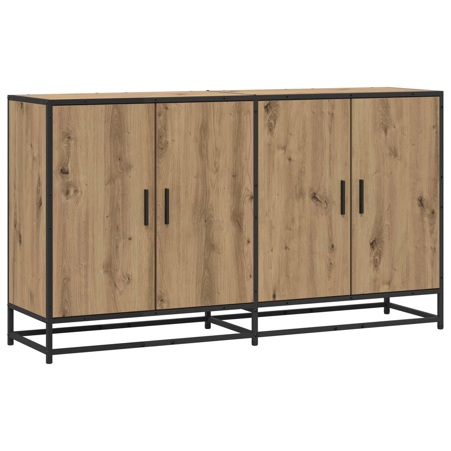 Dressoir Artisanaal eiken 134 x 35 x 76 cm Bewerkt hout is nu te koop bij PeponiXL, paradijselijk wonen!