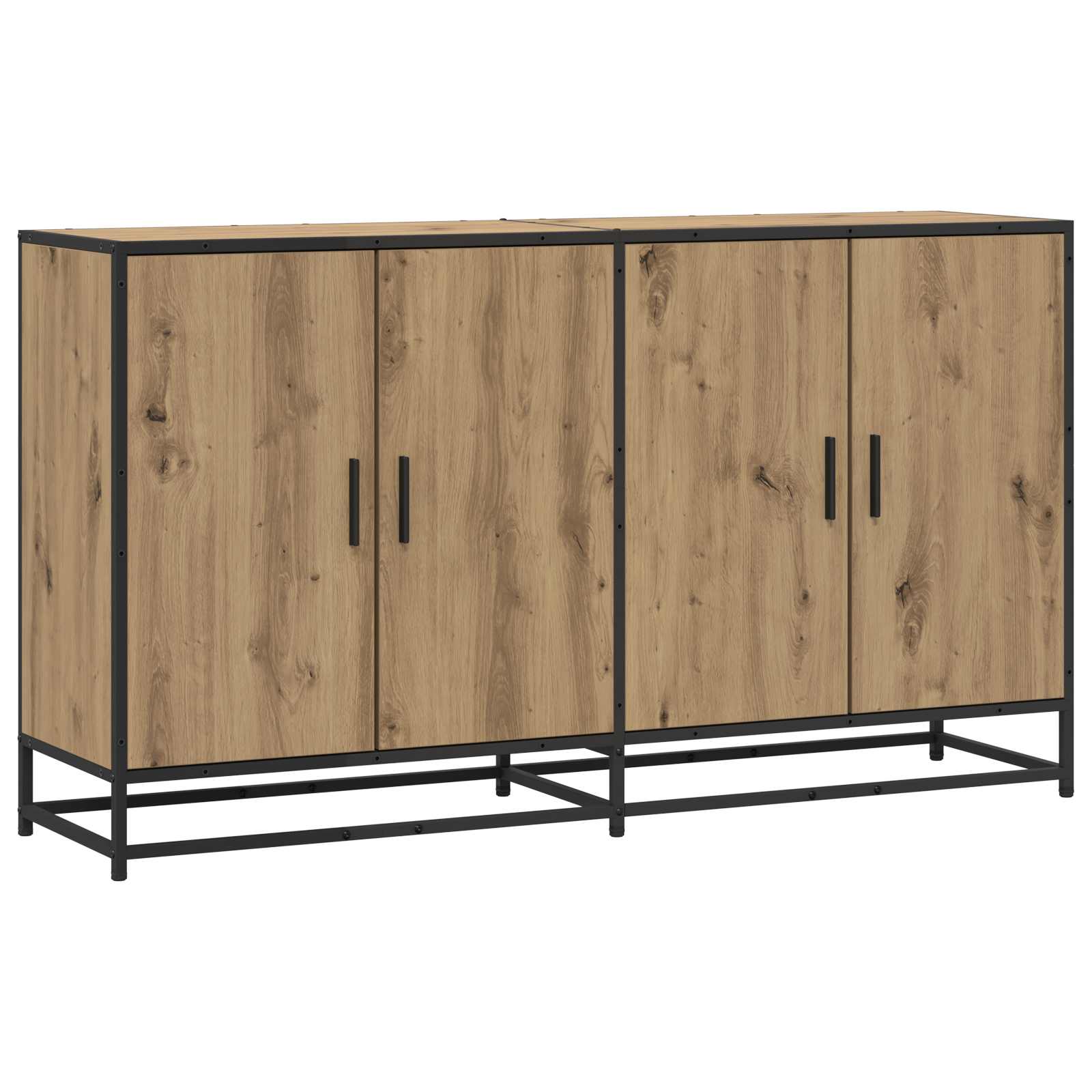 Dressoir Artisanaal eiken 134 x 35 x 76 cm Bewerkt hout is nu te koop bij PeponiXL, paradijselijk wonen!