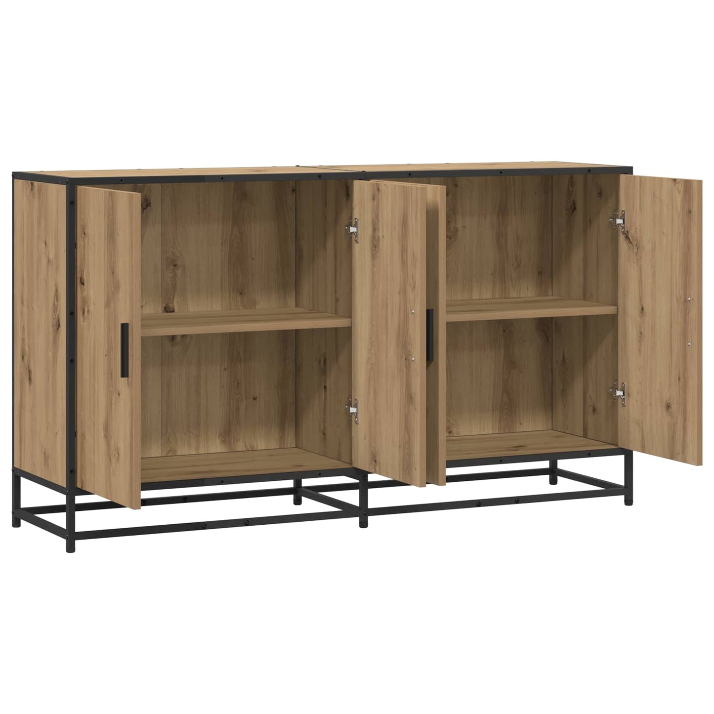 Dressoir Artisanaal eiken 134 x 35 x 76 cm Bewerkt hout is nu te koop bij PeponiXL, paradijselijk wonen!