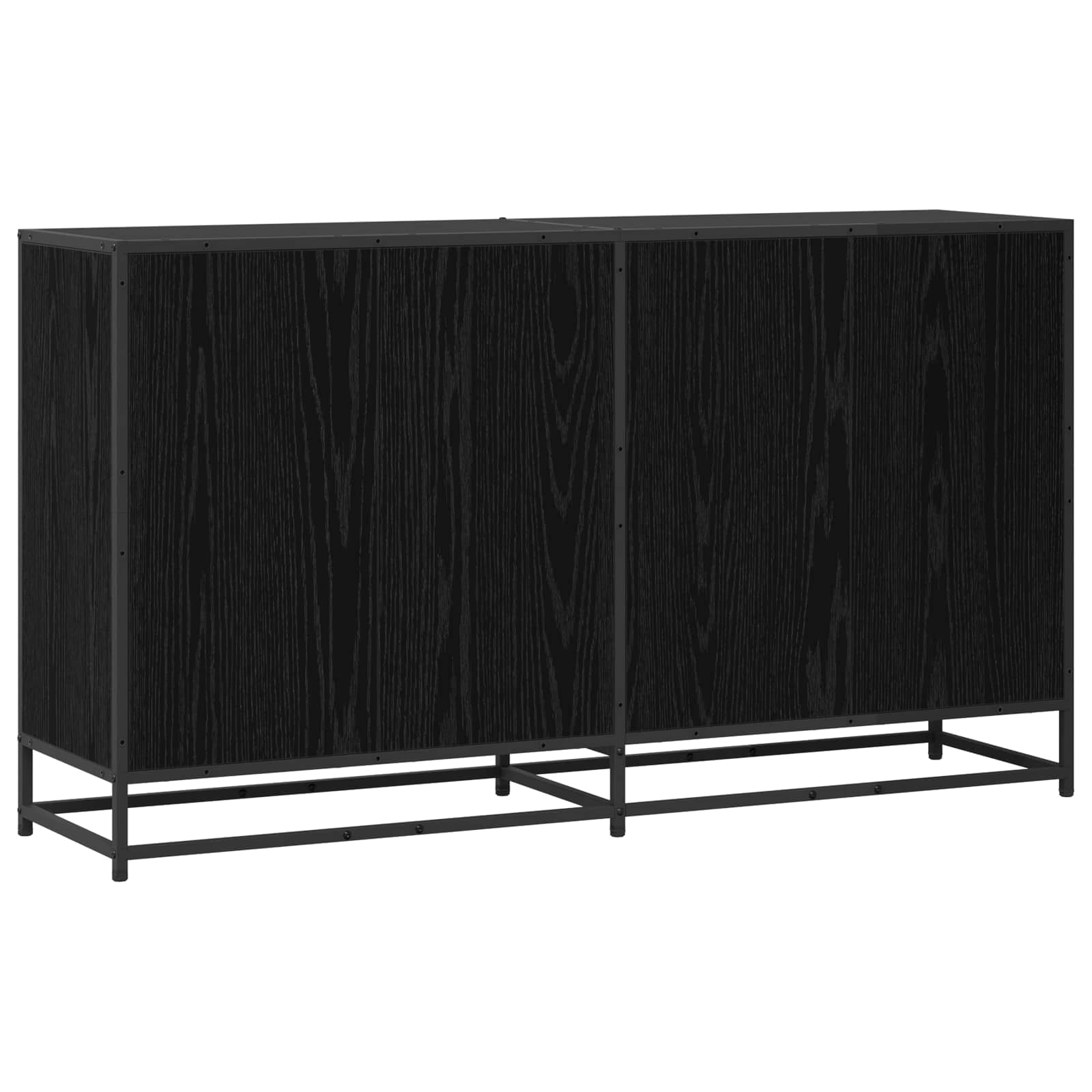 Dressoir Zwart eiken 134 x 35 x 76 cm Bewerkt hout is nu te koop bij PeponiXL, paradijselijk wonen!