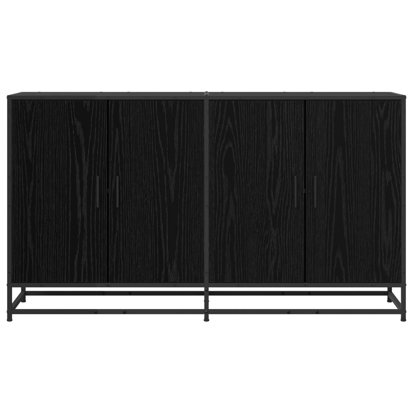 Dressoir Zwart eiken 134 x 35 x 76 cm Bewerkt hout is nu te koop bij PeponiXL, paradijselijk wonen!