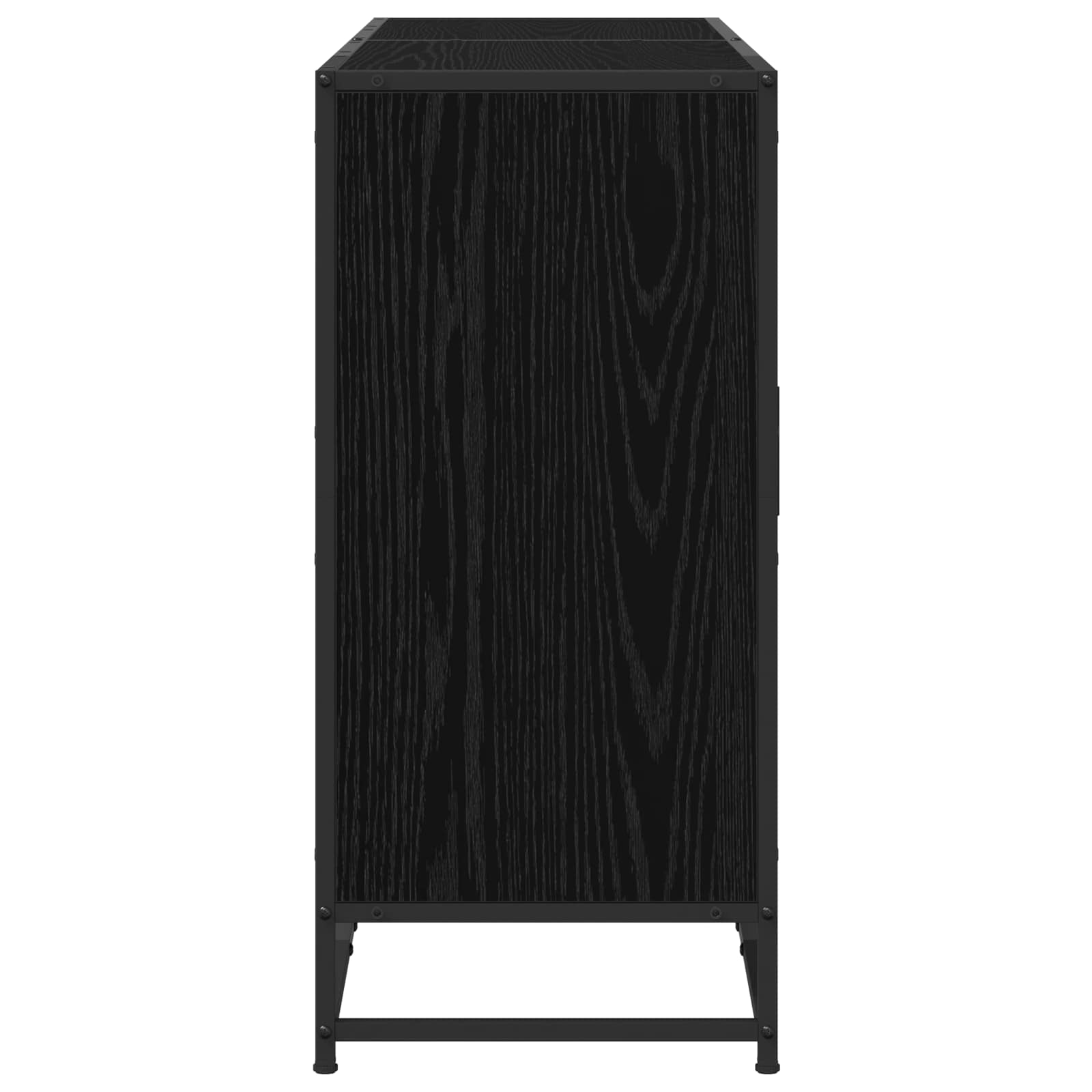 Dressoir Zwart eiken 134 x 35 x 76 cm Bewerkt hout is nu te koop bij PeponiXL, paradijselijk wonen!