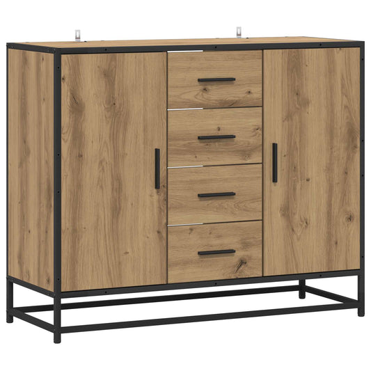 Dressoir Artisanaal eiken 92 x 35 x 76 cm Bewerkt hout is nu te koop bij PeponiXL, paradijselijk wonen!