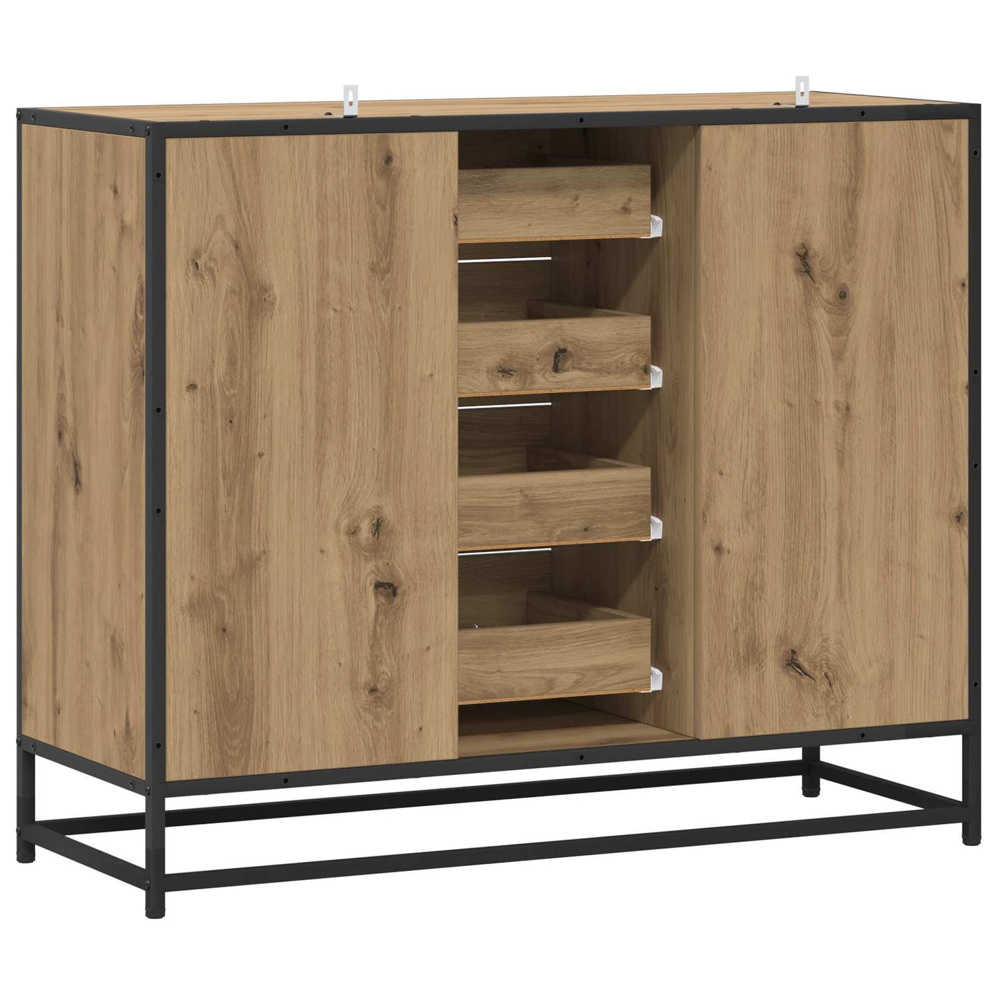 Dressoir Artisanaal eiken 92 x 35 x 76 cm Bewerkt hout is nu te koop bij PeponiXL, paradijselijk wonen!