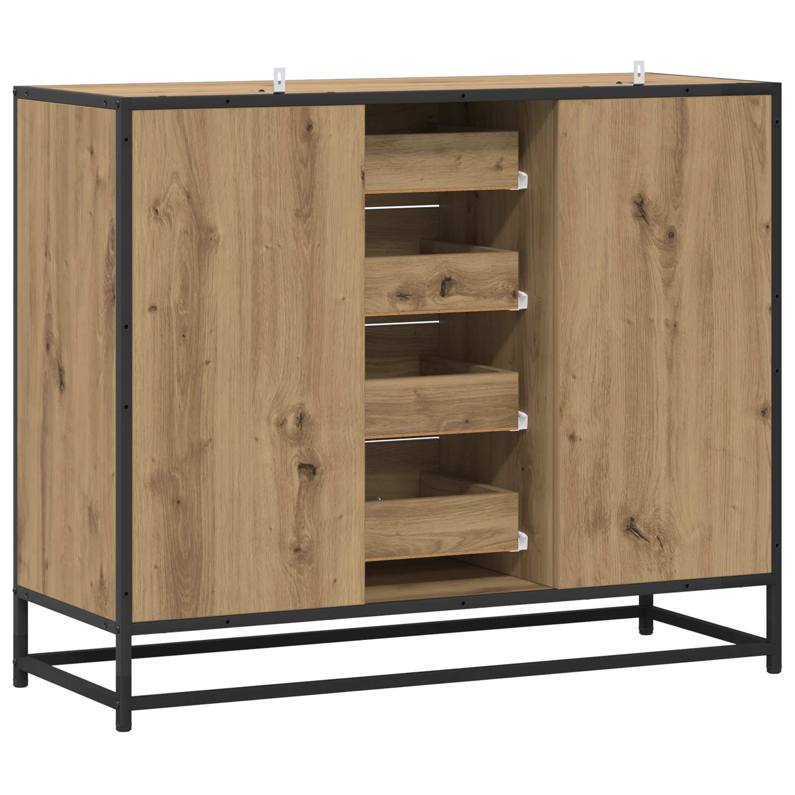 Dressoir Artisanaal eiken 92 x 35 x 76 cm Bewerkt hout is nu te koop bij PeponiXL, paradijselijk wonen!