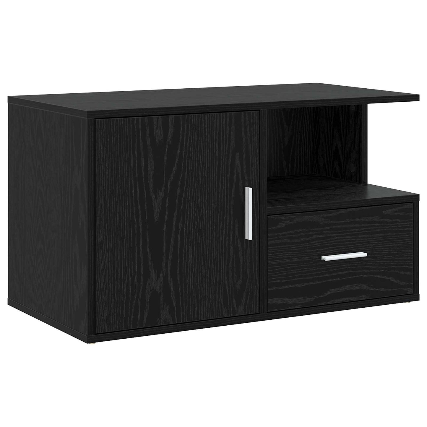Hoekkast met lade Zwart eiken 200 x 40 x 45 cm Bewerkt hout