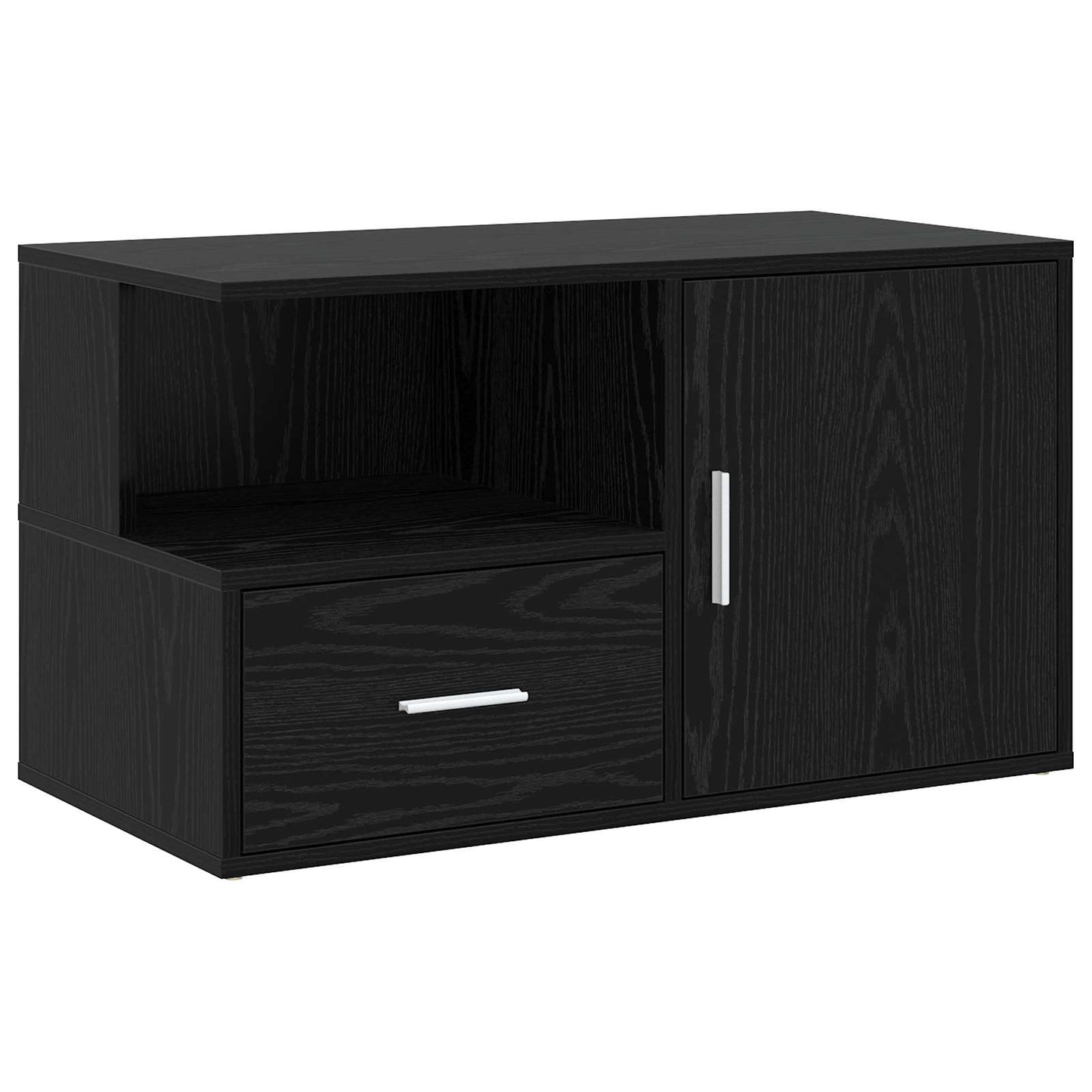 Hoekkast met lade Zwart eiken 200 x 40 x 45 cm Bewerkt hout