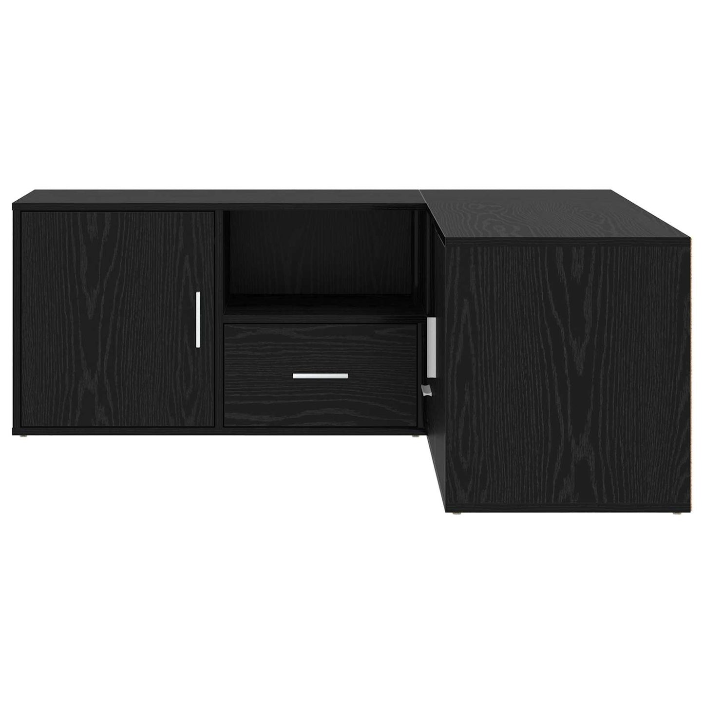 Hoekkast met lade Zwart eiken 200 x 40 x 45 cm Bewerkt hout