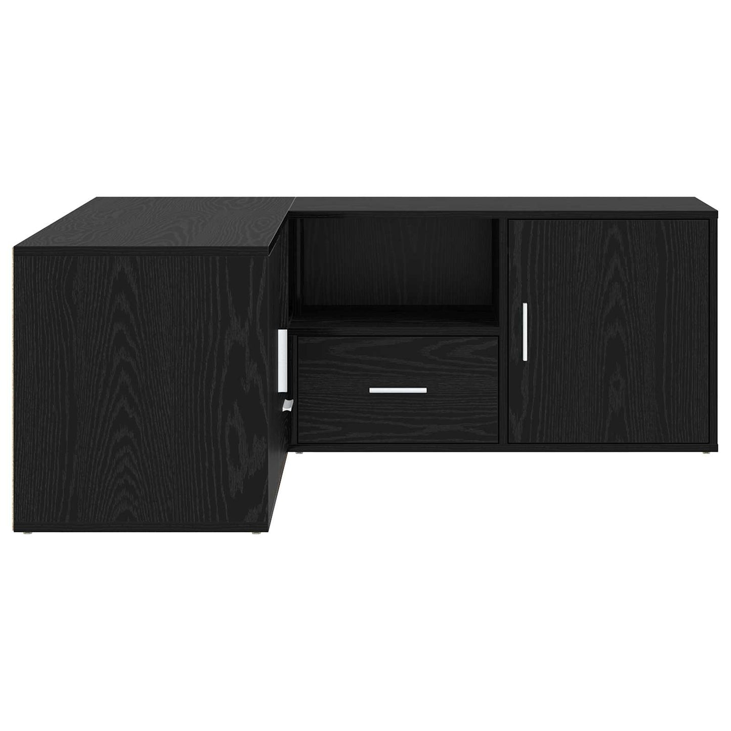 Hoekkast met lade Zwart eiken 200 x 40 x 45 cm Bewerkt hout