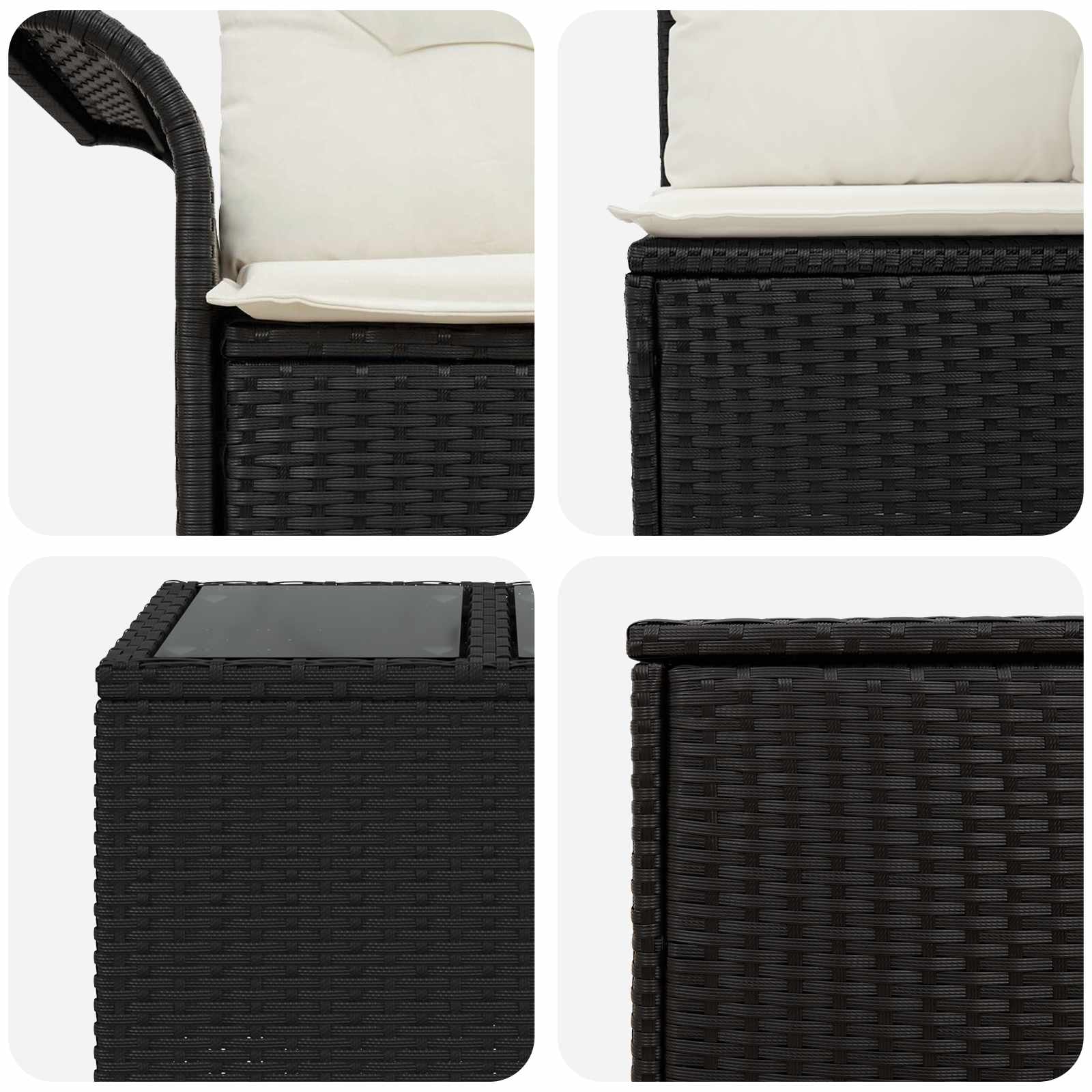 Bankstel 6 pcs 4-Aantal zitplaatsen Zwart en Cream Wit is nu te koop bij PeponiXL, paradijselijk wonen!