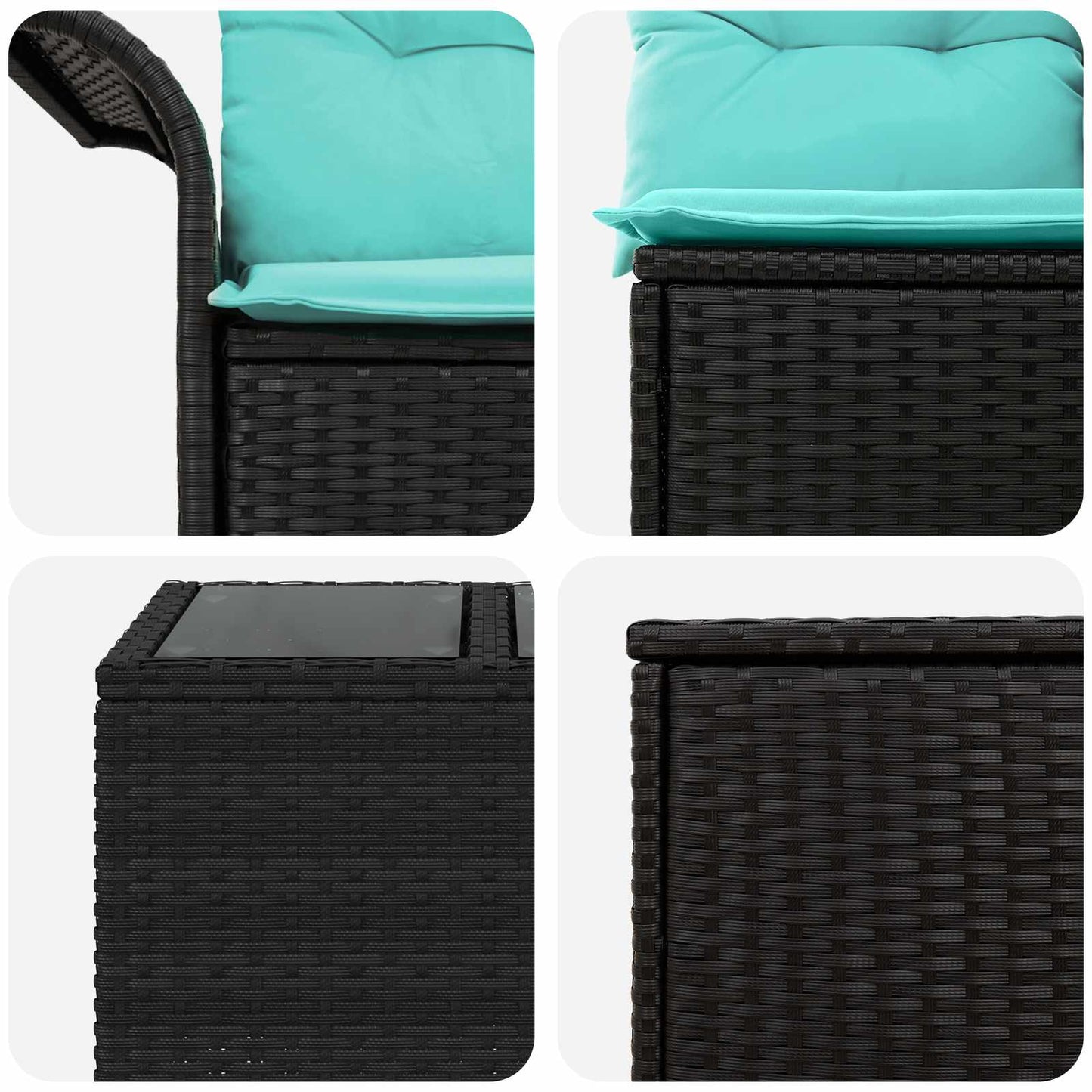 Bankstel 6 pcs 4-Aantal zitplaatsen Zwart en Blauw is nu te koop bij PeponiXL, paradijselijk wonen!