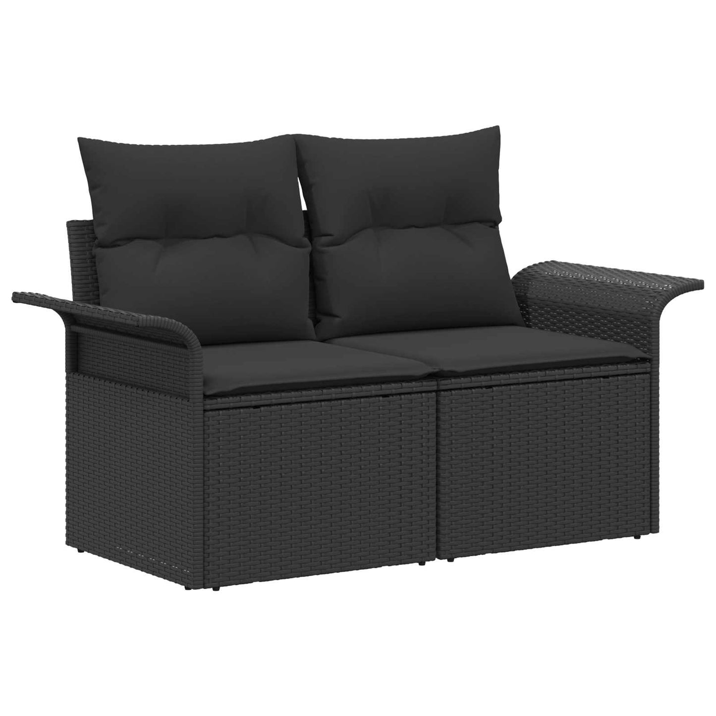 Bankstel 6 pcs 4-Aantal zitplaatsen Zwart Poly Rattan en Staal is nu te koop bij PeponiXL, paradijselijk wonen!