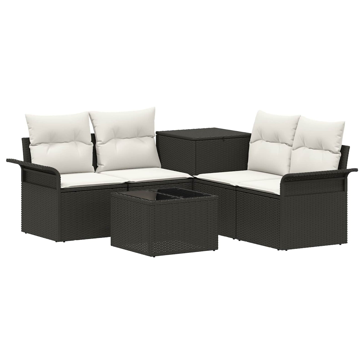 Bankstel 6 pcs 4-Aantal zitplaatsen Zwart en Cream Wit is nu te koop bij PeponiXL, paradijselijk wonen!