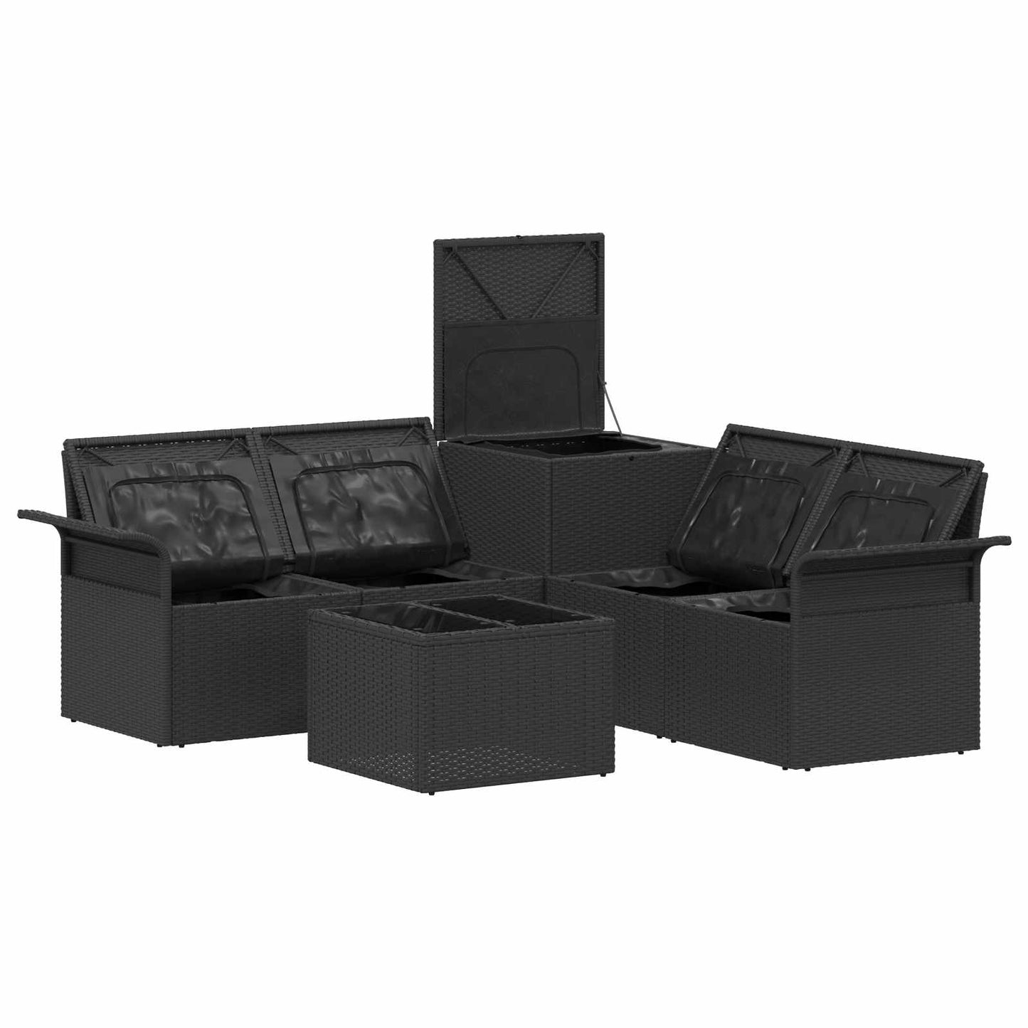 Bankstel 6 pcs 4-Aantal zitplaatsen Zwart en Cream Wit is nu te koop bij PeponiXL, paradijselijk wonen!
