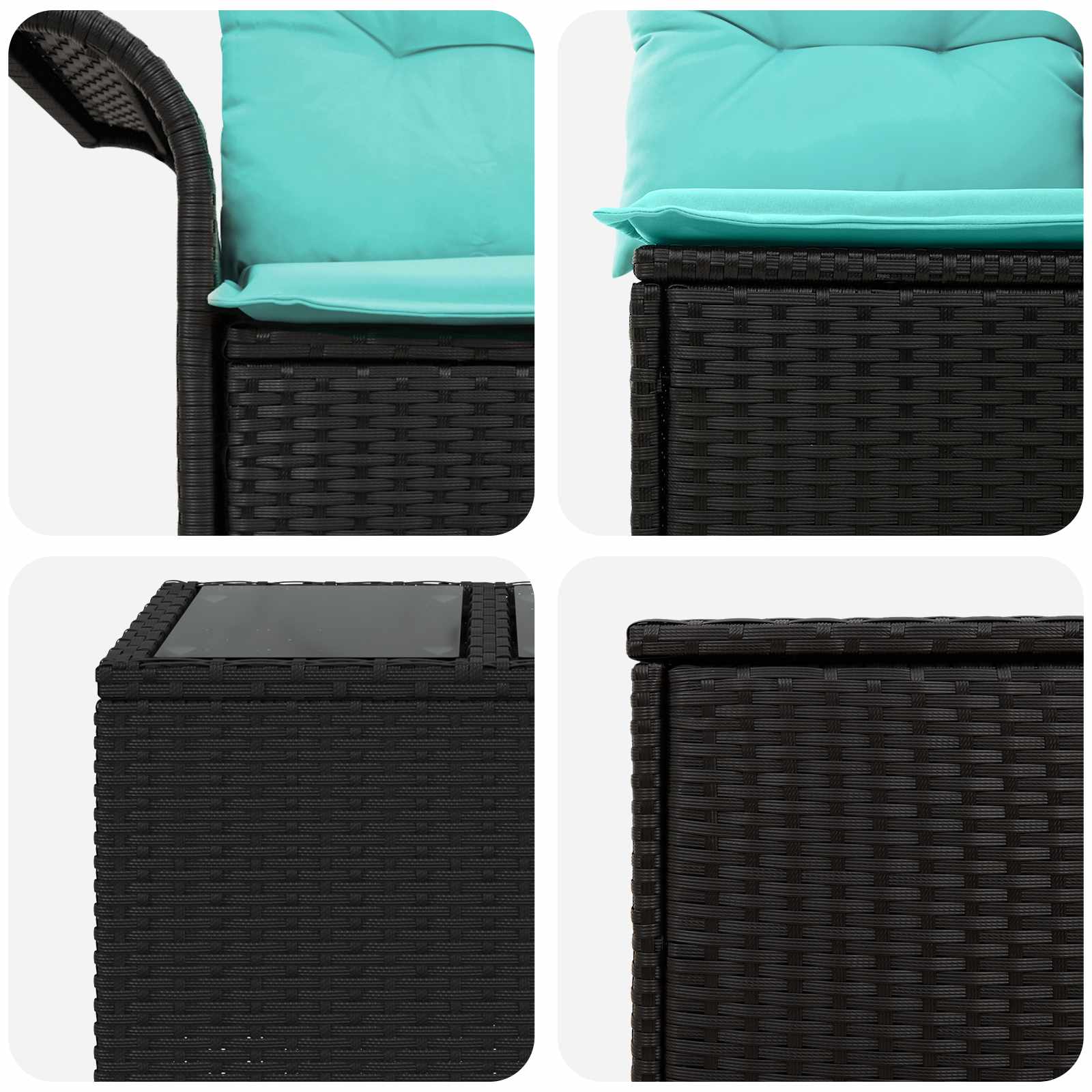 Bankstel 6 pcs 4-Aantal zitplaatsen Zwart en Blauw is nu te koop bij PeponiXL, paradijselijk wonen!