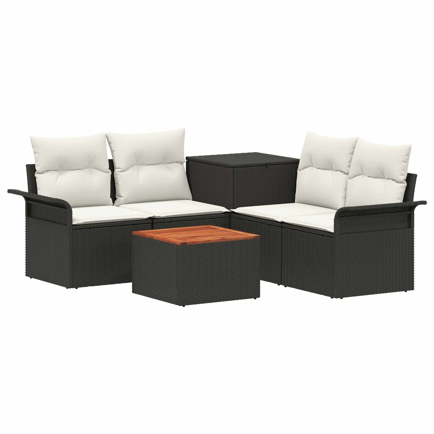 Bankstel 6 pcs 4-Aantal zitplaatsen Zwart en Cream Wit is nu te koop bij PeponiXL, paradijselijk wonen!