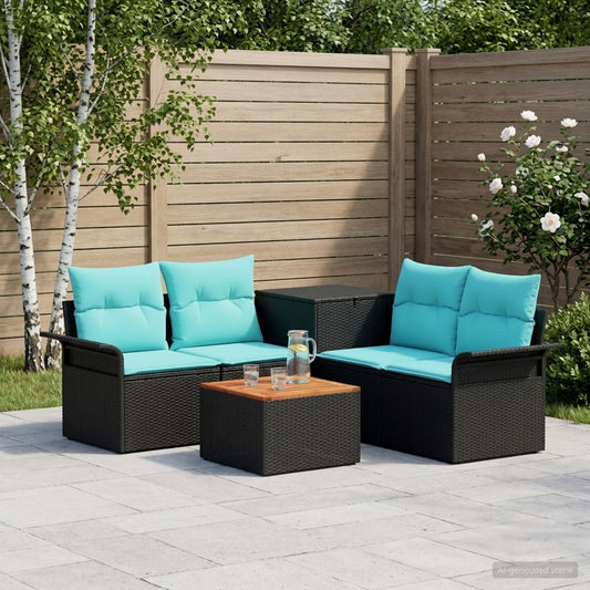 Bankstel 6 st 4-Aantal zitplaatsen Zwart en Blauw is nu te koop bij PeponiXL, paradijselijk wonen!
