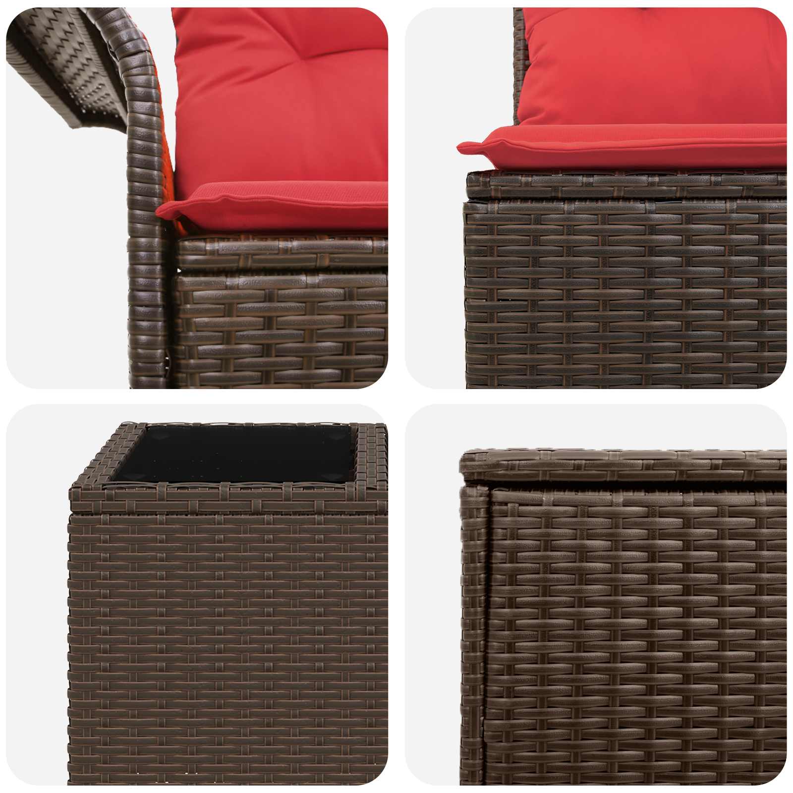 Bankstel 6 pcs 4-Aantal zitplaatsen Bruin en Rood is nu te koop bij PeponiXL, paradijselijk wonen!