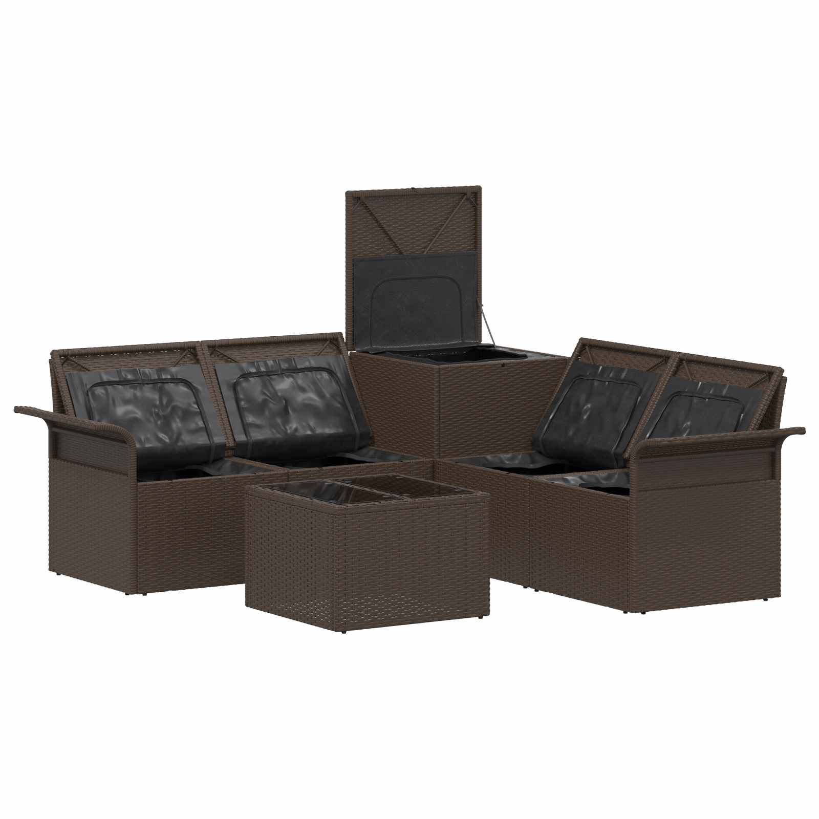 Bankstel 6 pcs 4-Aantal zitplaatsen Bruin en Rood is nu te koop bij PeponiXL, paradijselijk wonen!