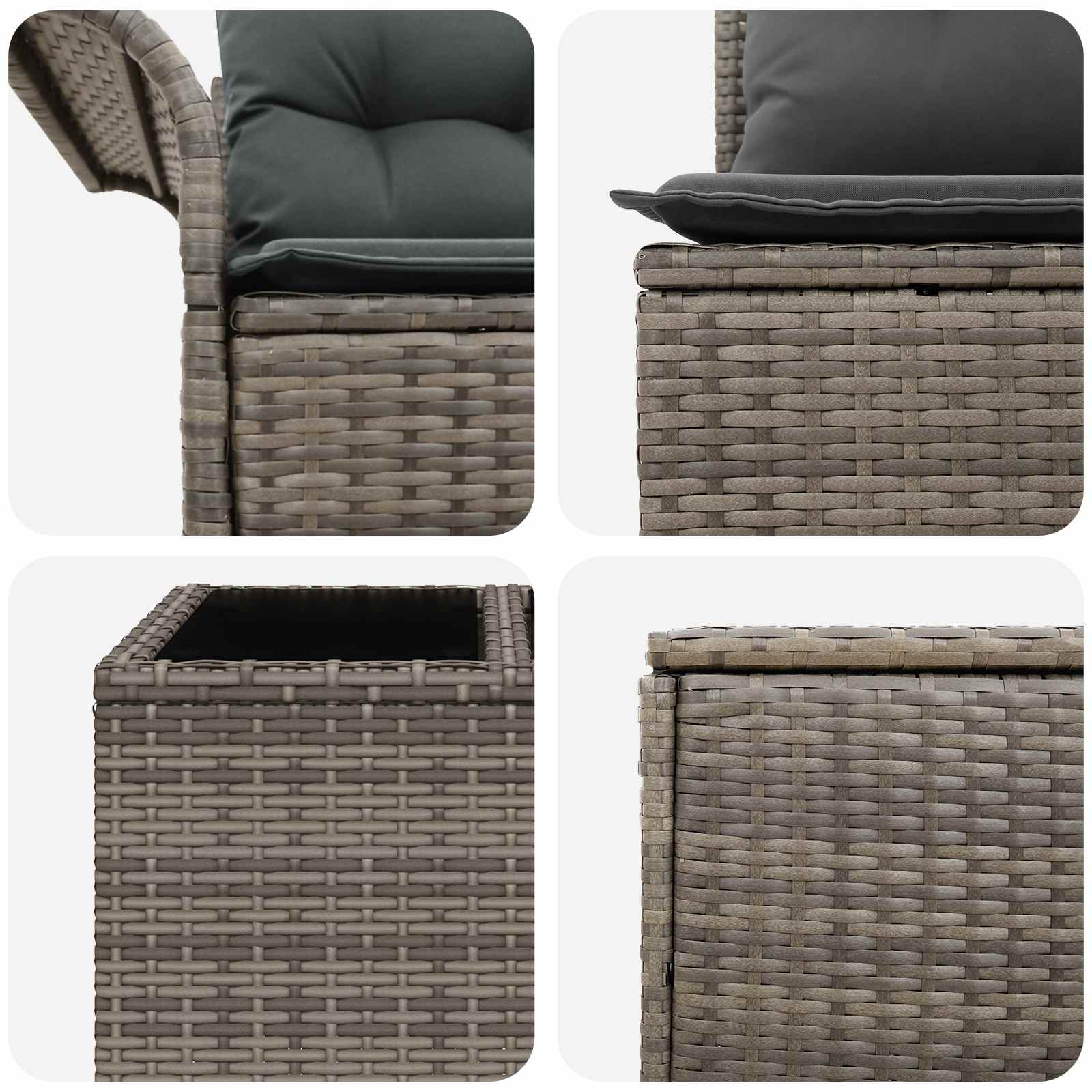Bankstel 6 pcs 4-Aantal zitplaatsen Grijs en Donkergrijs is nu te koop bij PeponiXL, paradijselijk wonen!