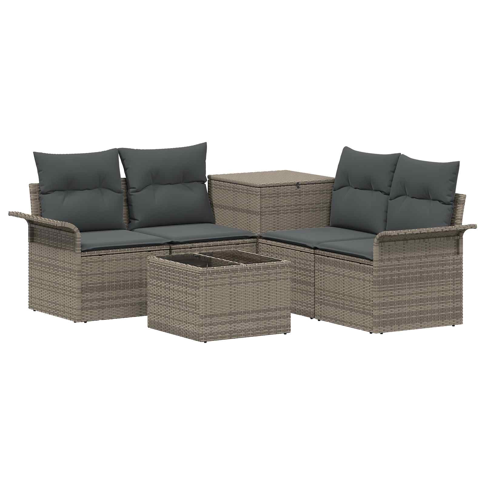 Bankstel 6 pcs 4-Aantal zitplaatsen Grijs en Donkergrijs is nu te koop bij PeponiXL, paradijselijk wonen!