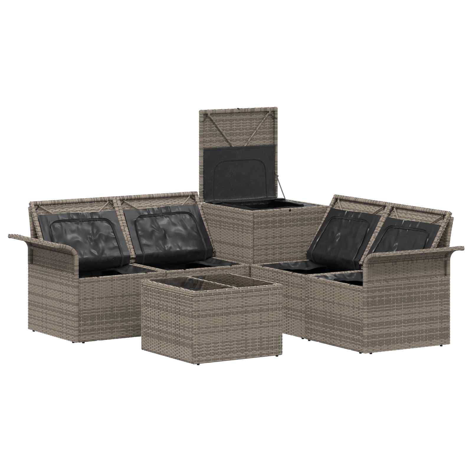 Bankstel 6 pcs 4-Aantal zitplaatsen Grijs en Donkergrijs is nu te koop bij PeponiXL, paradijselijk wonen!
