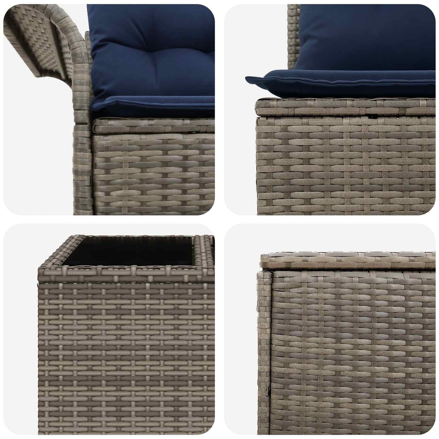 Bankstel 6 pcs 4-Aantal zitplaatsen Grijs en Marineblauw is nu te koop bij PeponiXL, paradijselijk wonen!