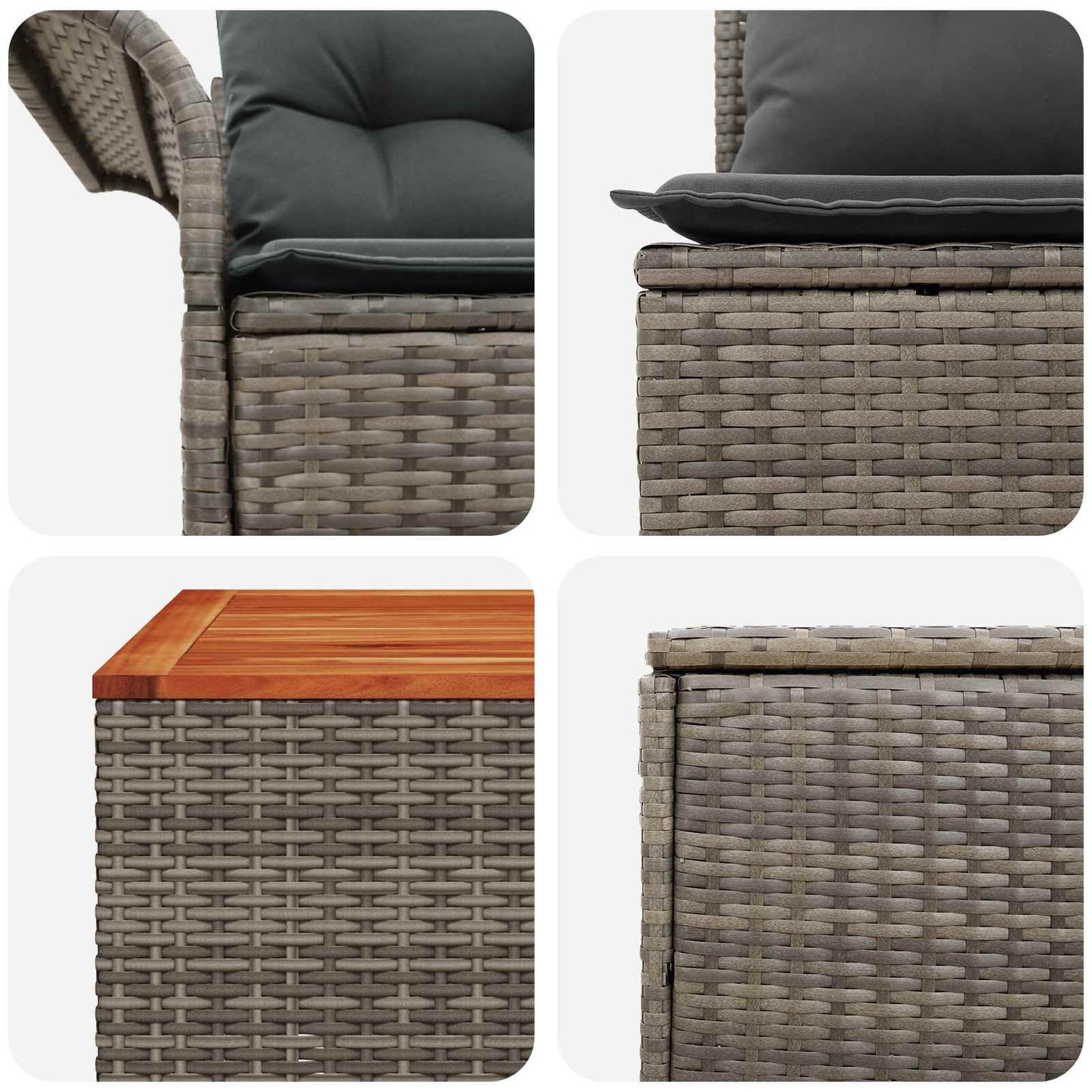 Bankstel 6 pcs 4-Aantal zitplaatsen Grijs en Donkergrijs is nu te koop bij PeponiXL, paradijselijk wonen!