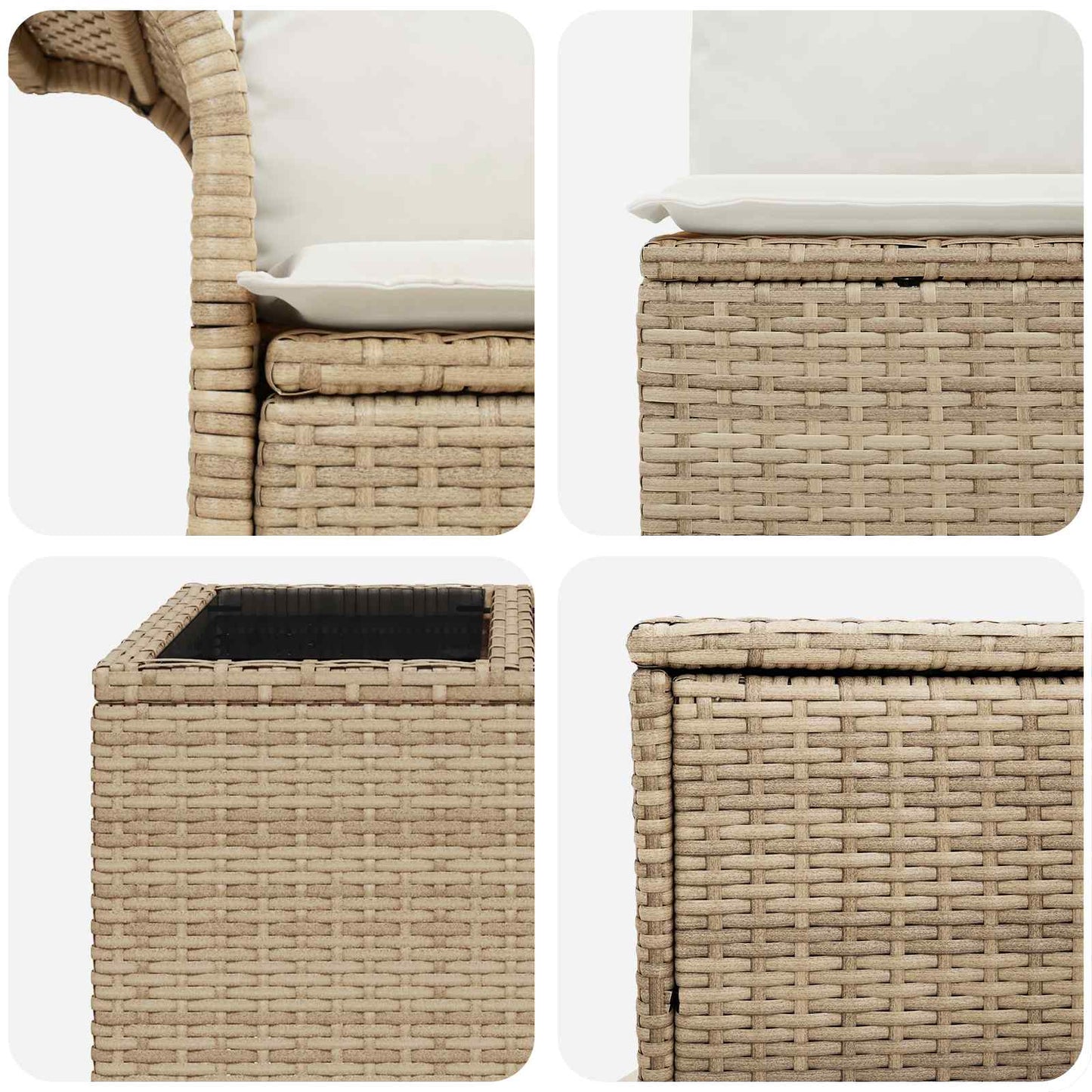 Bankstel 6 pcs 4-Aantal zitplaatsen Beige en Crème Wit is nu te koop bij PeponiXL, paradijselijk wonen!