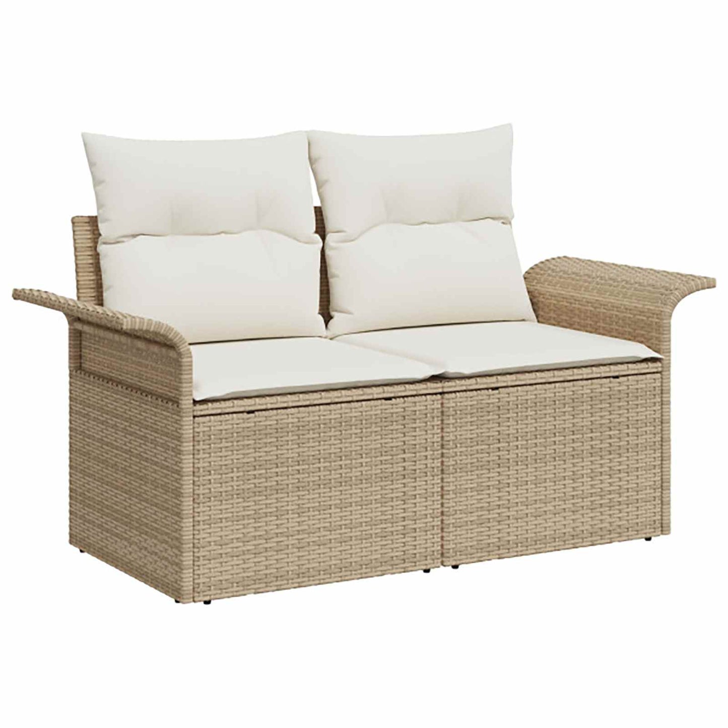 Bankstel 6 pcs 4-Aantal zitplaatsen Beige en Crème Wit is nu te koop bij PeponiXL, paradijselijk wonen!