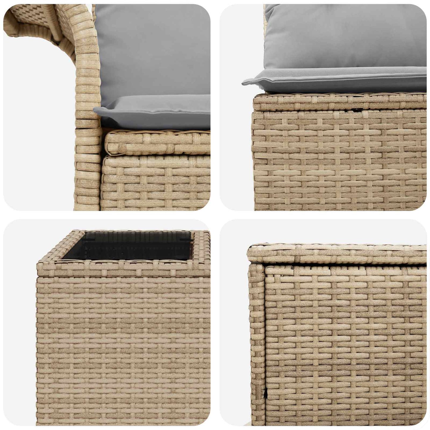 Bankstel 6 pcs 4-Aantal zitplaatsen Beige en Licht Grijs is nu te koop bij PeponiXL, paradijselijk wonen!