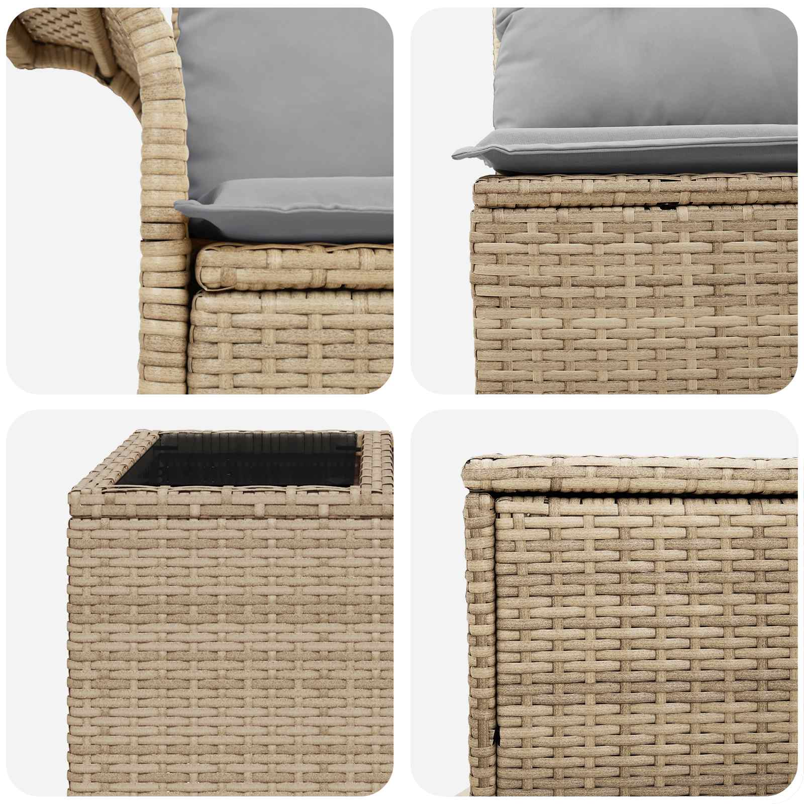 Bankstel 6 pcs 4-Aantal zitplaatsen Beige en Licht Grijs is nu te koop bij PeponiXL, paradijselijk wonen!