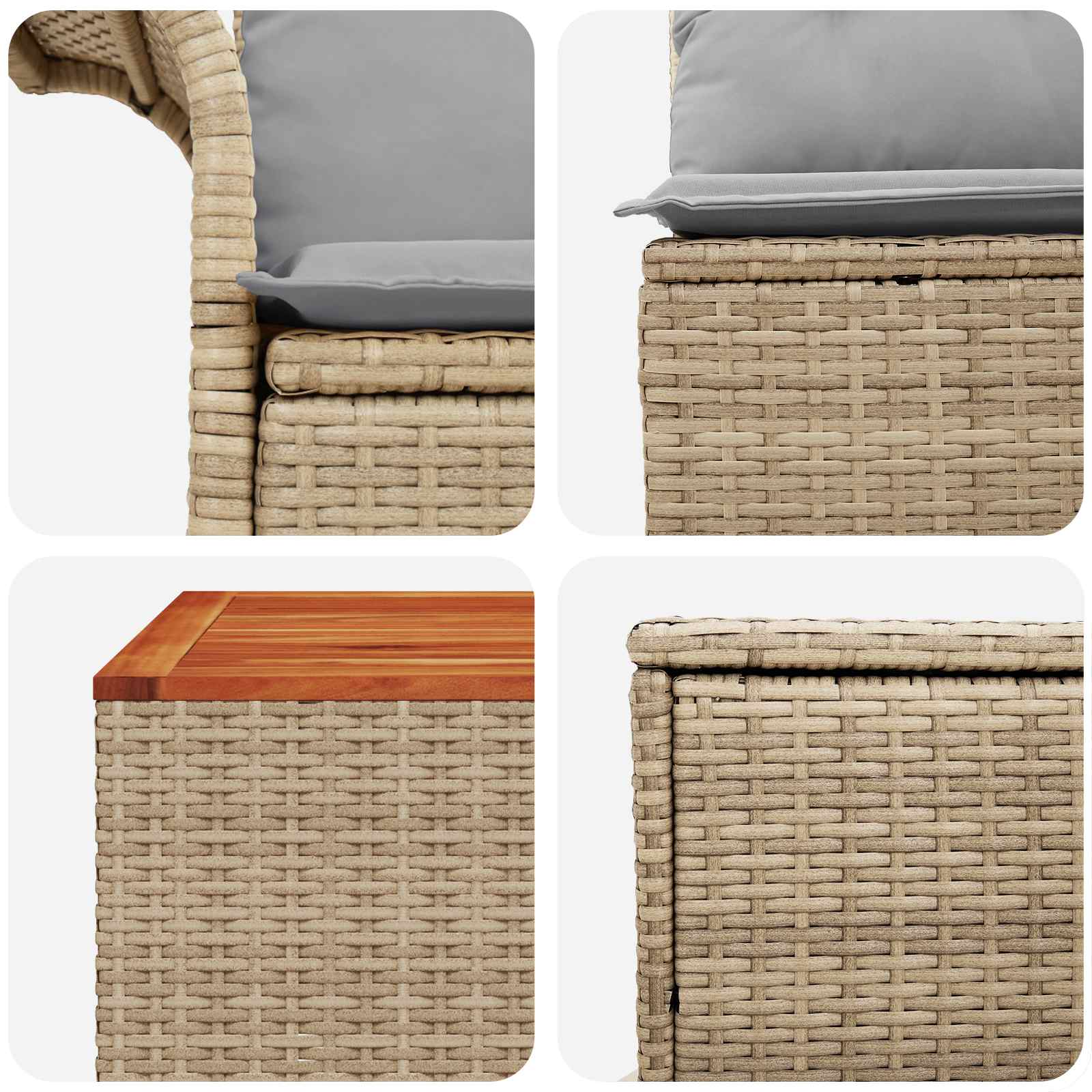 Bankstel 6 pcs 4-Aantal zitplaatsen Beige en Licht Grijs is nu te koop bij PeponiXL, paradijselijk wonen!