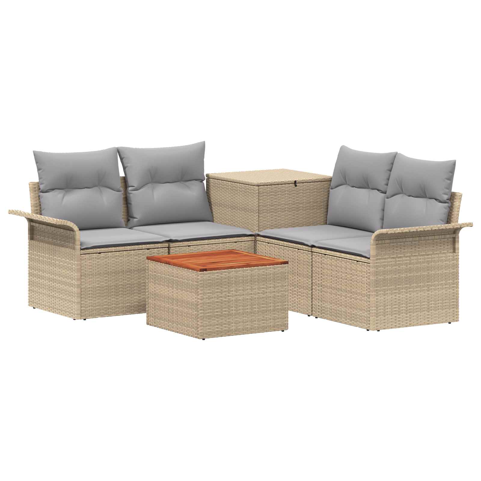 Bankstel 6 pcs 4-Aantal zitplaatsen Beige en Licht Grijs is nu te koop bij PeponiXL, paradijselijk wonen!