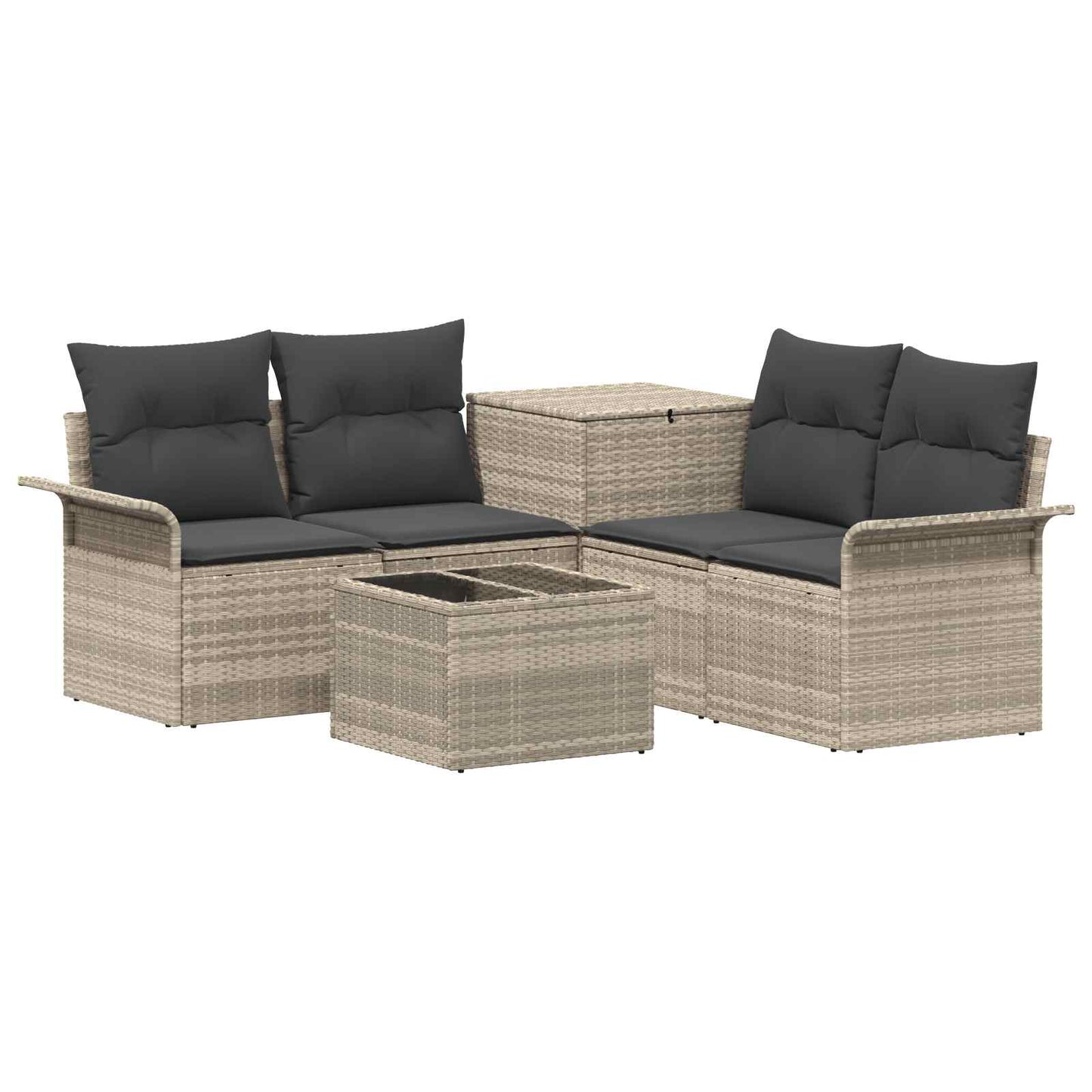Bankstel 6 pcs 4-Aantal zitplaatsen Licht Grijs en Donker Grijs is nu te koop bij PeponiXL, paradijselijk wonen!