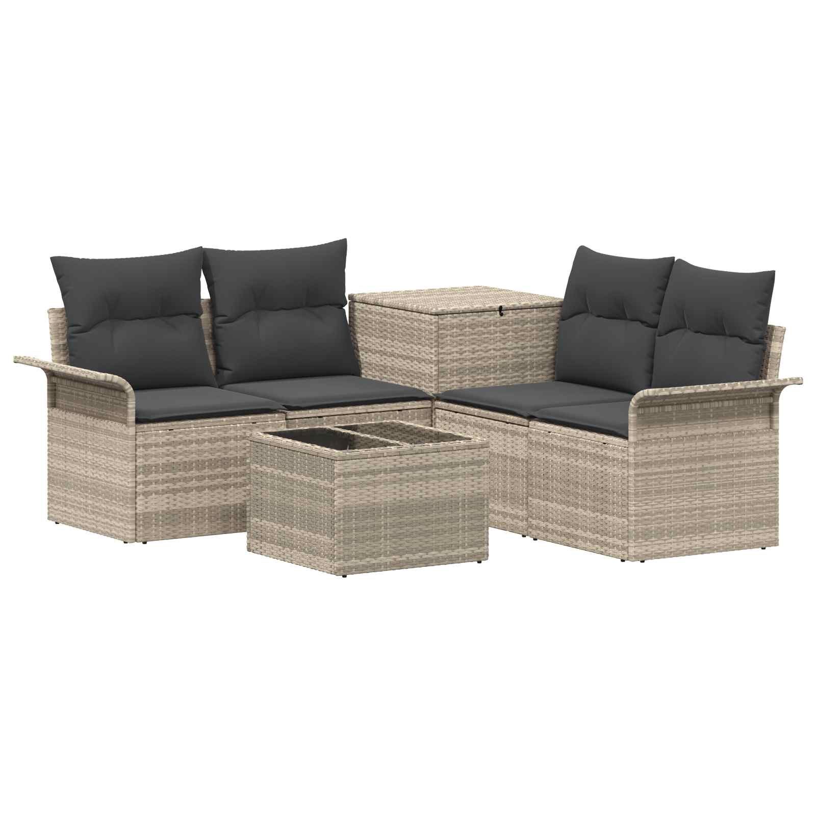 Bankstel 6 pcs 4-Aantal zitplaatsen Licht Grijs en Donker Grijs is nu te koop bij PeponiXL, paradijselijk wonen!