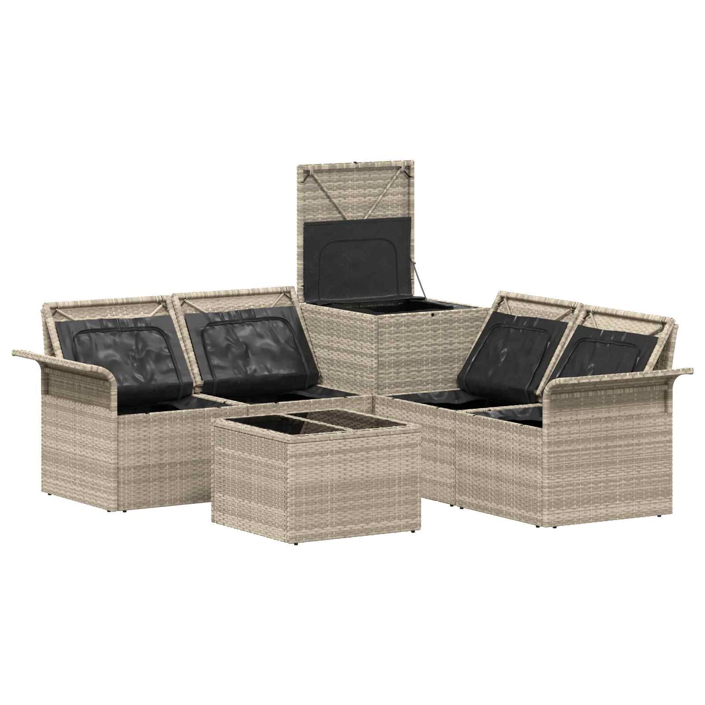Bankstel 6 pcs 4-Aantal zitplaatsen Licht Grijs en Donker Grijs is nu te koop bij PeponiXL, paradijselijk wonen!