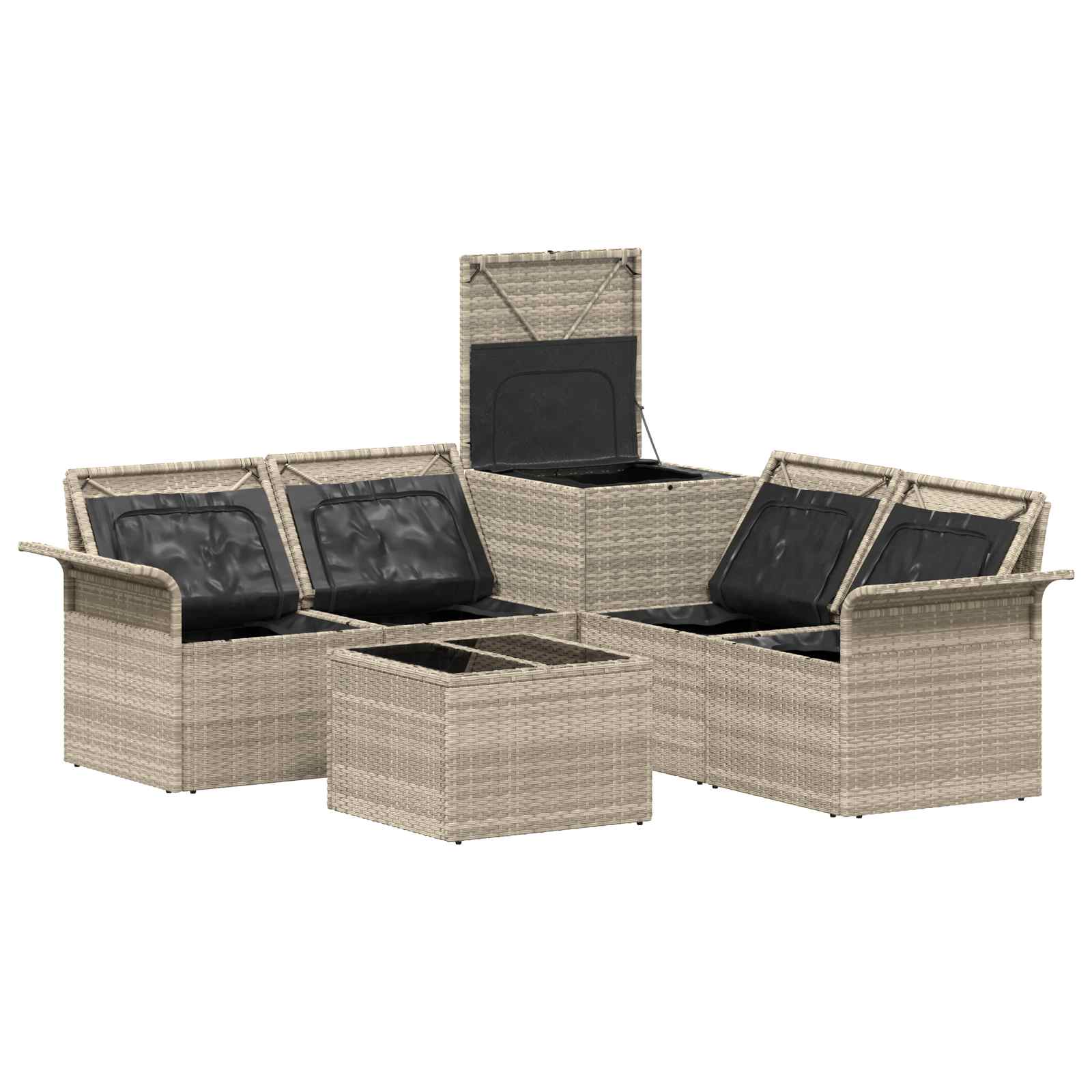 Bankstel 6 pcs 4-Aantal zitplaatsen Licht Grijs en Donker Grijs is nu te koop bij PeponiXL, paradijselijk wonen!