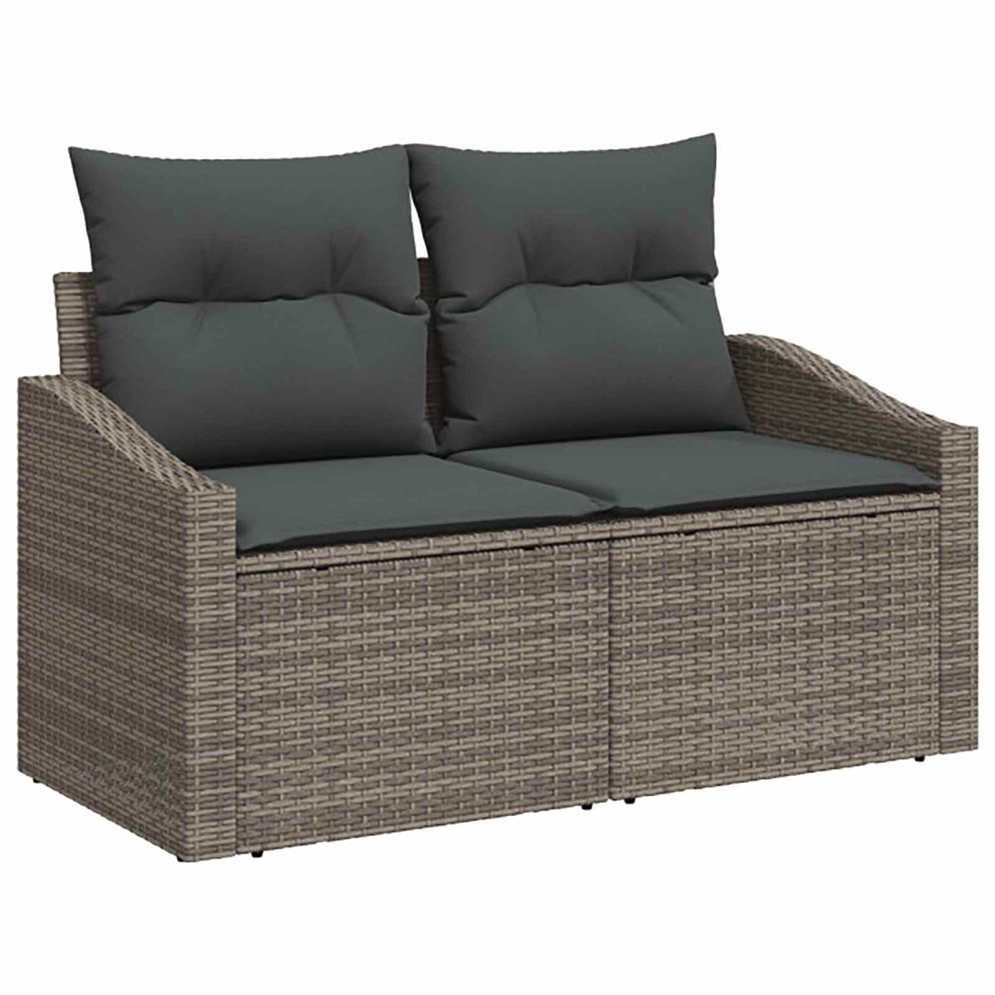Bankstel 7 pcs Grijs en Donkergrijs Poly Rattan en Staal is nu te koop bij PeponiXL, paradijselijk wonen!