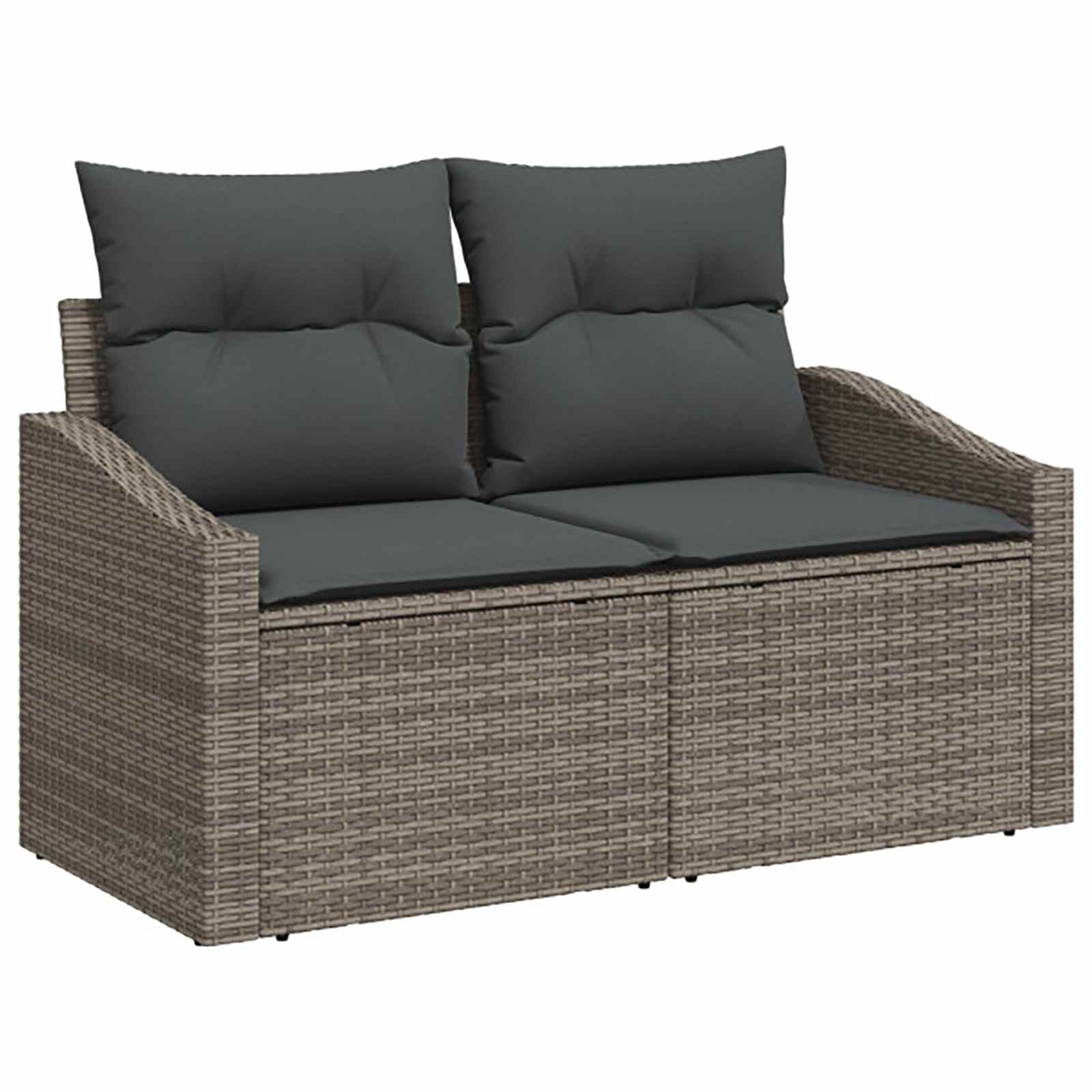 Bankstel 7 pcs Grijs en Donkergrijs Poly Rattan en Staal is nu te koop bij PeponiXL, paradijselijk wonen!