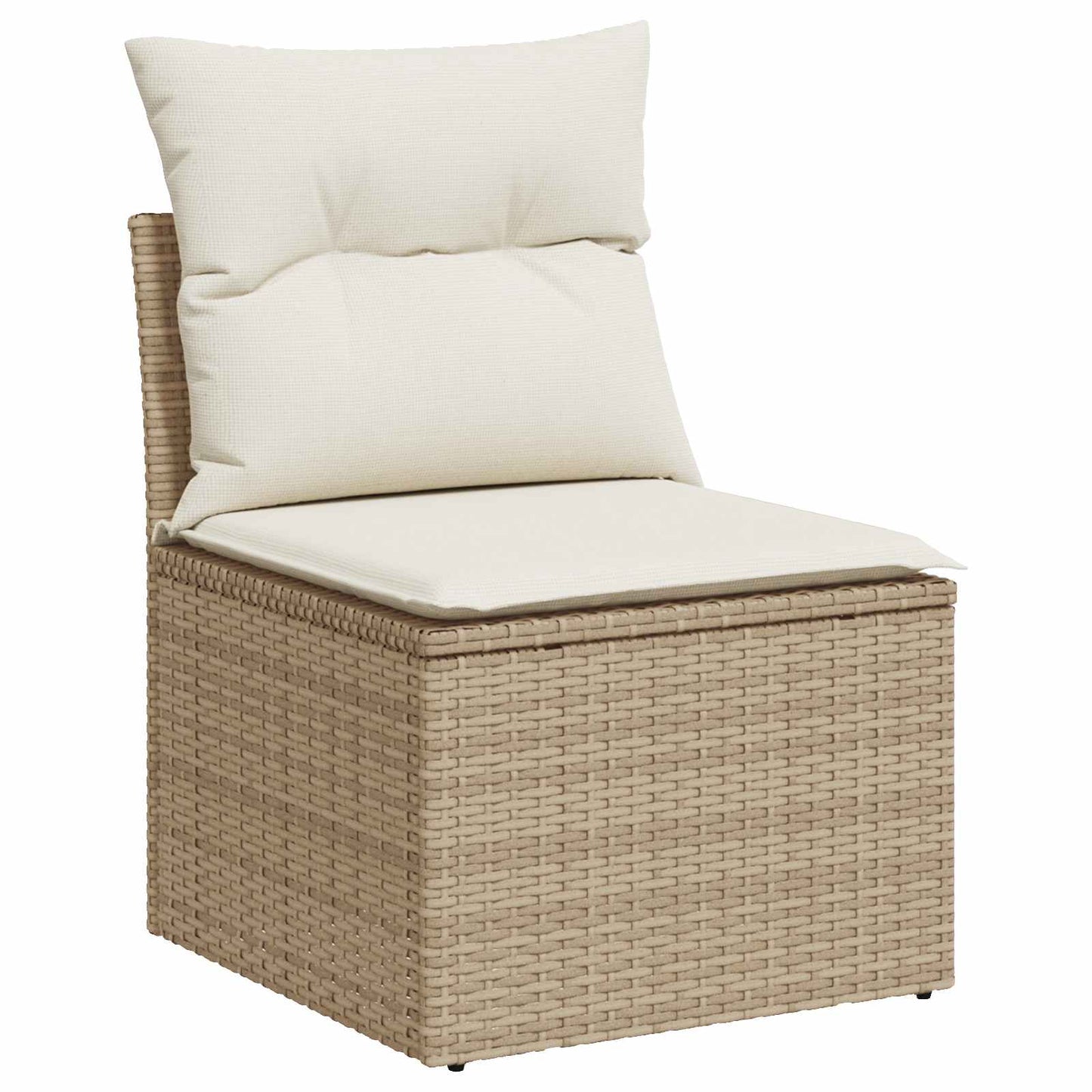 Bankstel 7 pcs Beige en Crème Wit Poly Rattan en Staal is nu te koop bij PeponiXL, paradijselijk wonen!