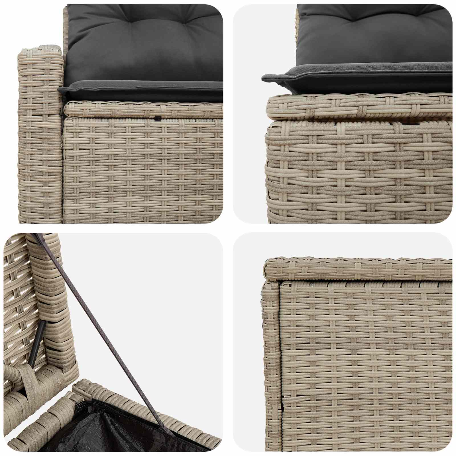 Bankstel 7 pcs Licht Grijs en Donker Grijs Poly Rattan en Staal is nu te koop bij PeponiXL, paradijselijk wonen!