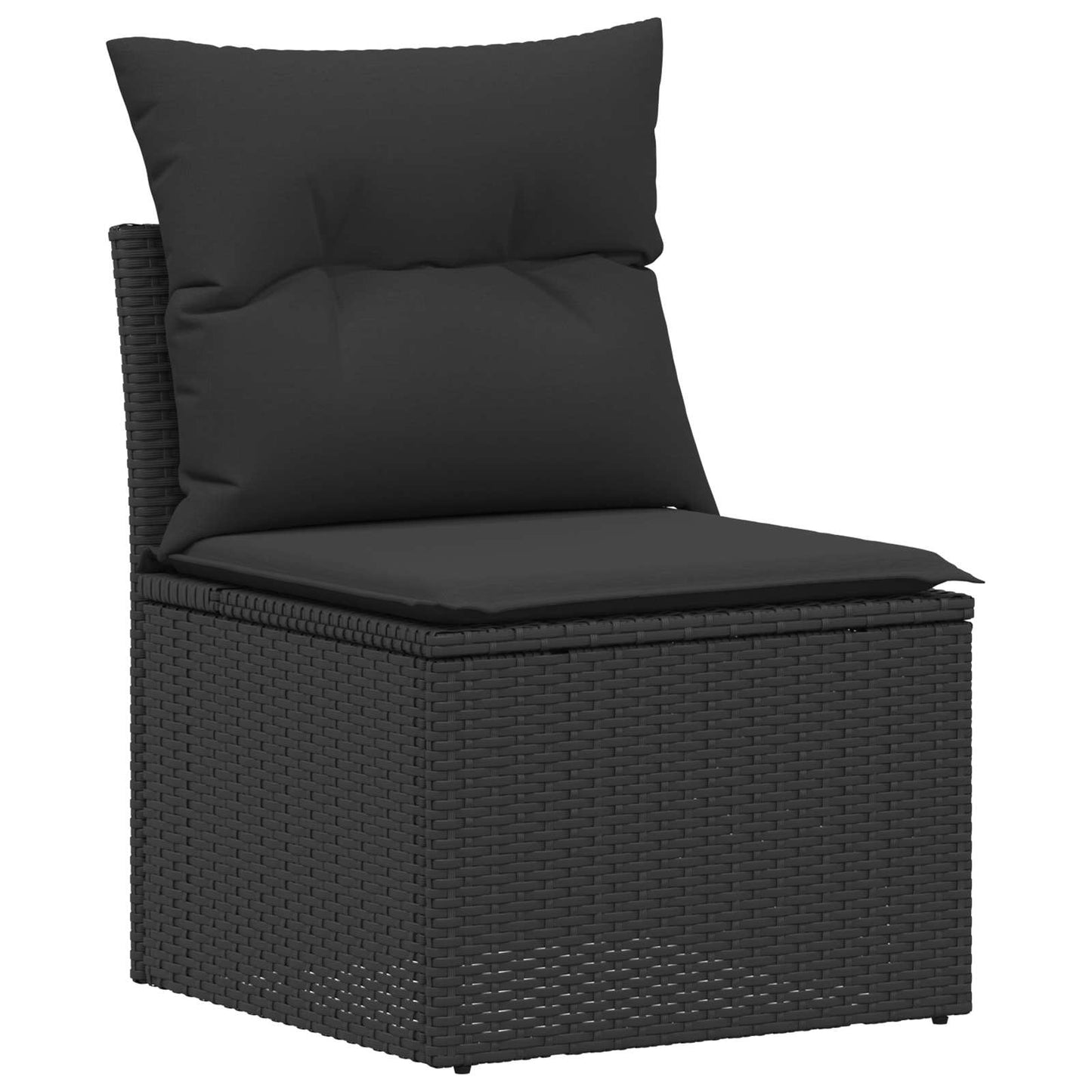 Bankstel 7 pcs Zwart Poly Rattan en Staal is nu te koop bij PeponiXL, paradijselijk wonen!