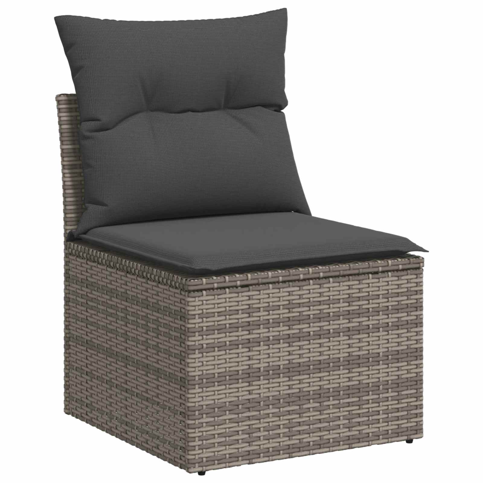 Bankstel 7 pcs Grijs en Donkergrijs Poly Rattan en Staal is nu te koop bij PeponiXL, paradijselijk wonen!