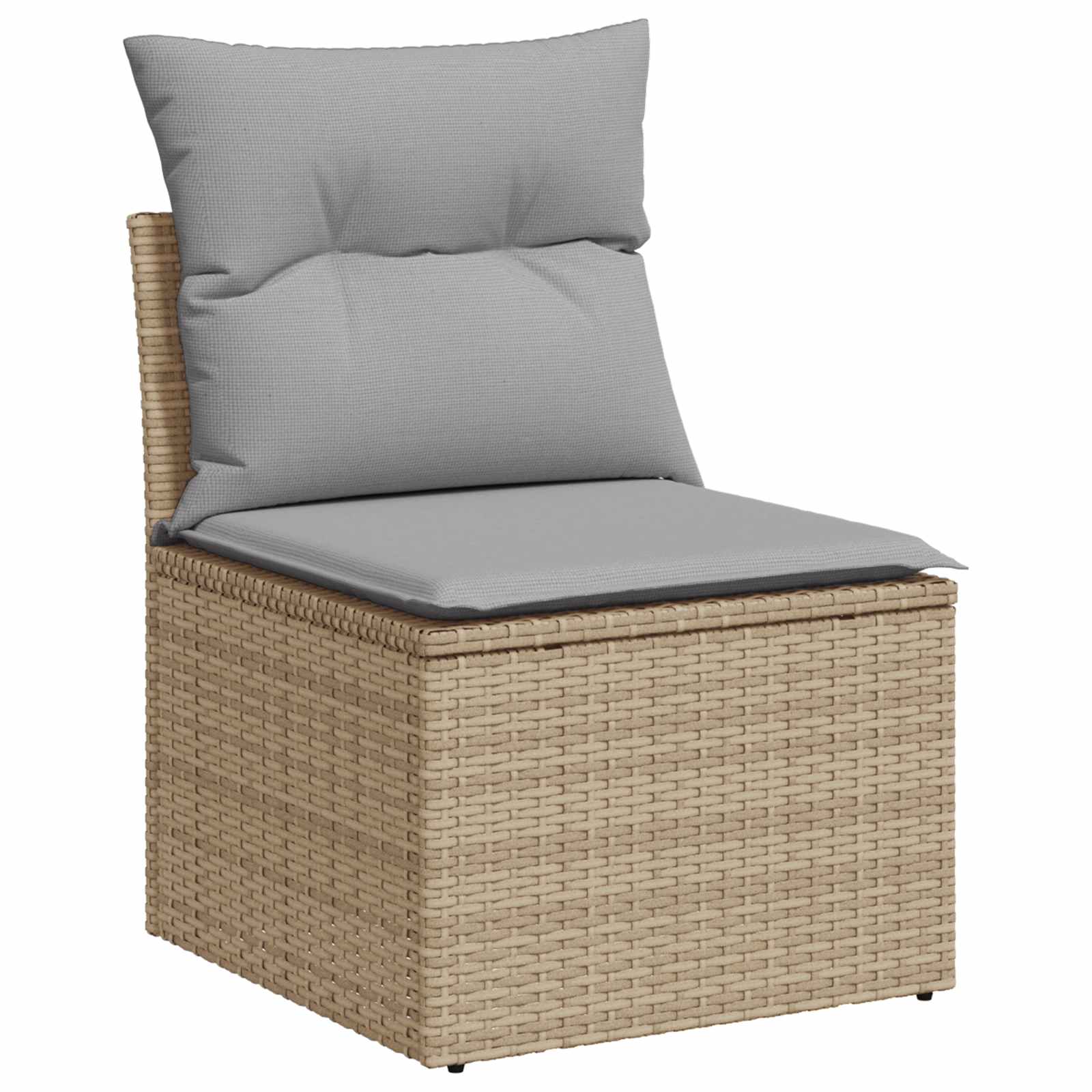 Bankstel 7 pcs Beige en Licht Grijs Poly Rattan en Staal is nu te koop bij PeponiXL, paradijselijk wonen!