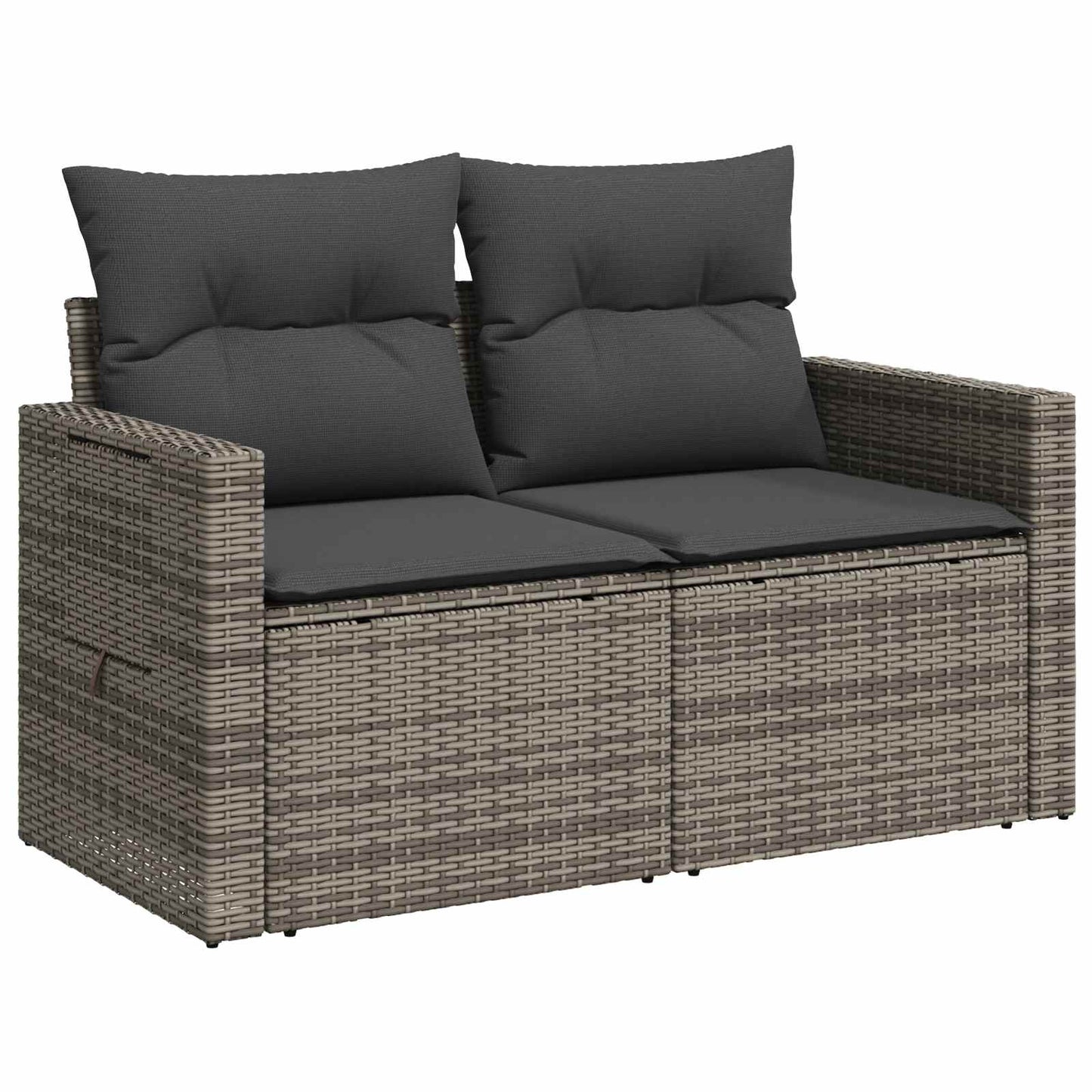 Bankstel 7 pcs Grijs en Donkergrijs Poly Rattan en Staal is nu te koop bij PeponiXL, paradijselijk wonen!