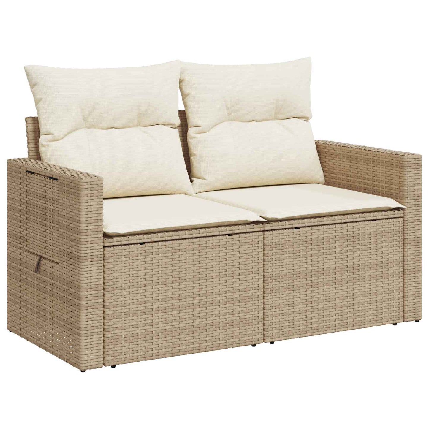 Bankstel 7 pcs Beige en Crème Wit Poly Rattan en Staal is nu te koop bij PeponiXL, paradijselijk wonen!