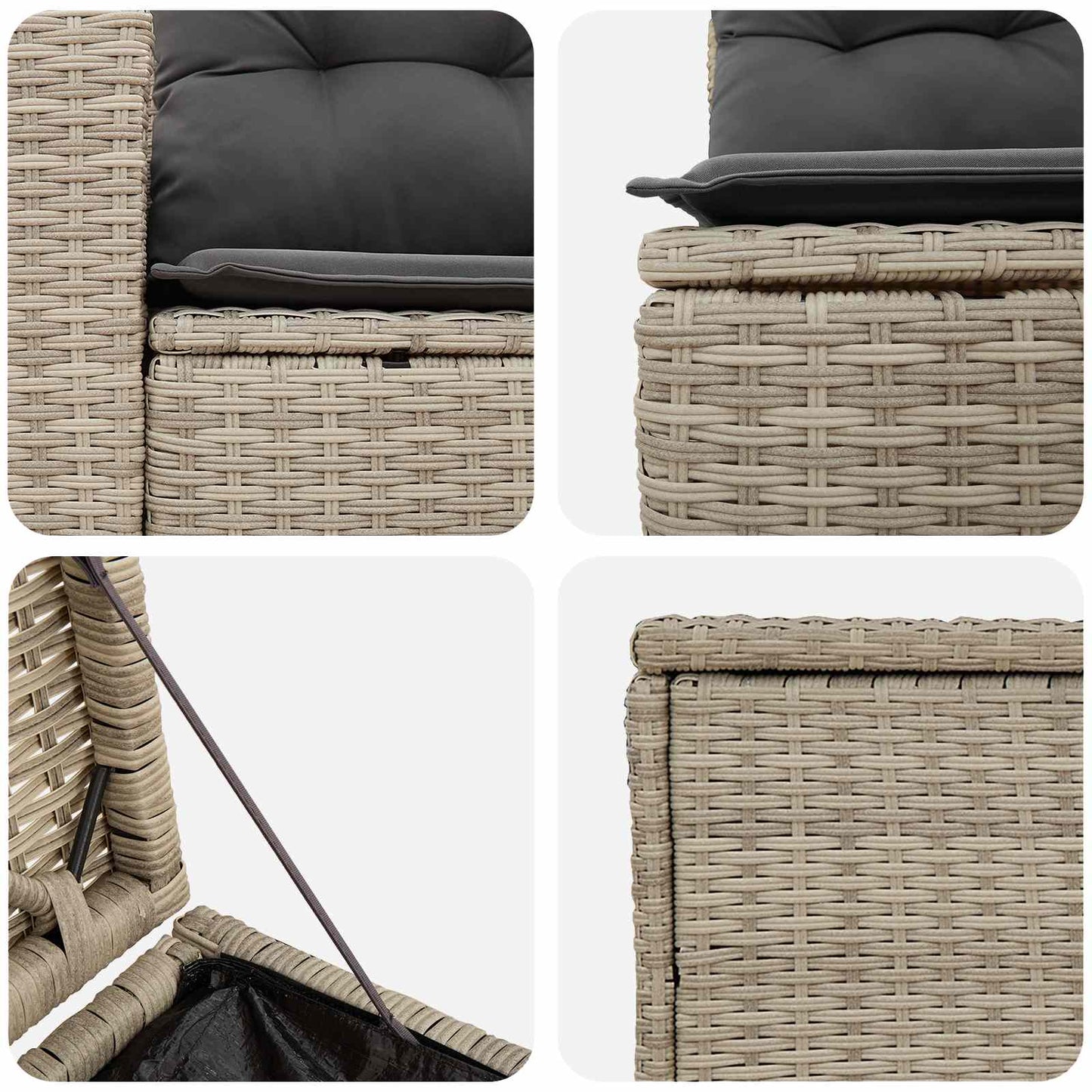 Bankstel 7 pcs Licht Grijs en Donker Grijs Poly Rattan en Staal is nu te koop bij PeponiXL, paradijselijk wonen!