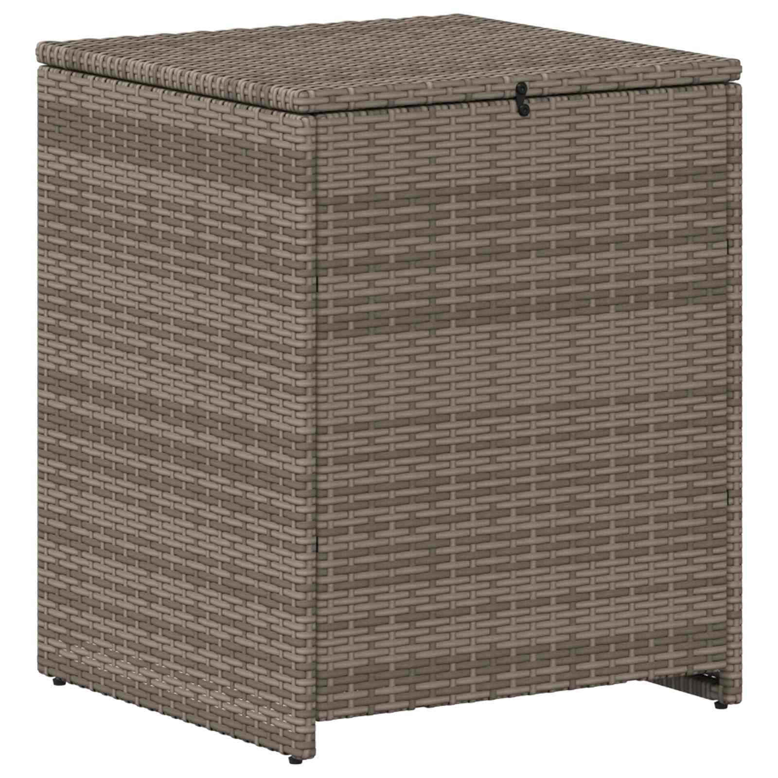 Bankstel 7 pcs Grijs en Marineblauw Poly Rattan en Staal is nu te koop bij PeponiXL, paradijselijk wonen!
