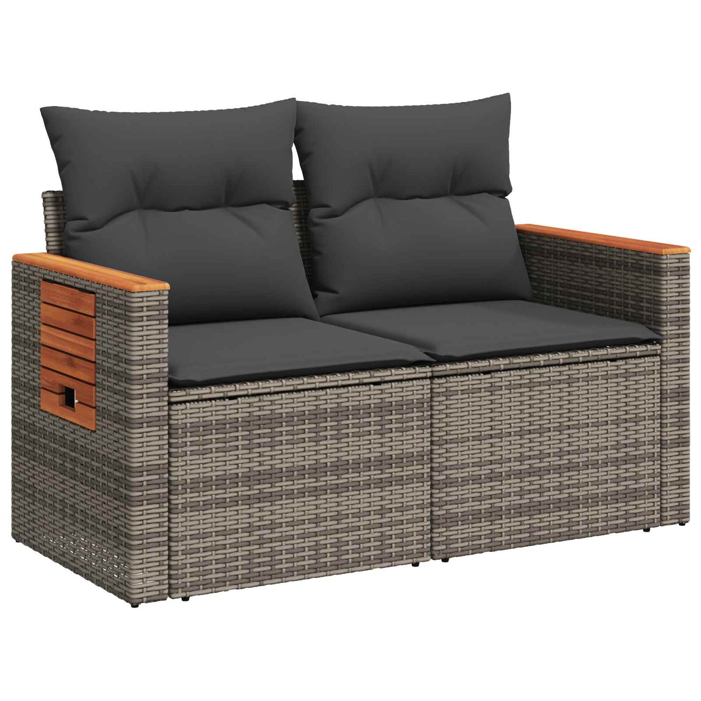 Bankstel 7 pcs Grijs en Donkergrijs Poly Rattan en Staal is nu te koop bij PeponiXL, paradijselijk wonen!